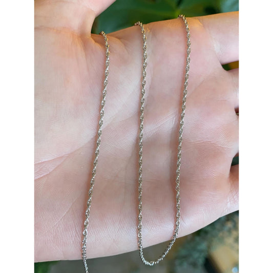Vintage Solid 14k White Gold Chain Necklace - 15.5 inches