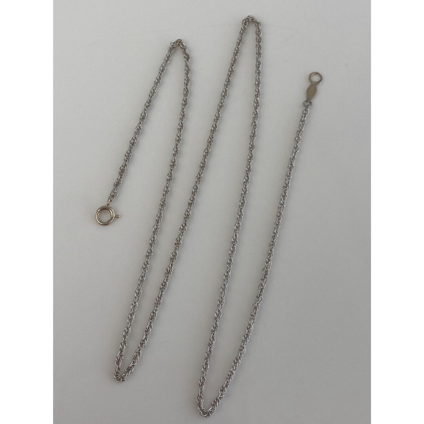 Vintage Solid 14k White Gold Chain Necklace - 15.5 inches