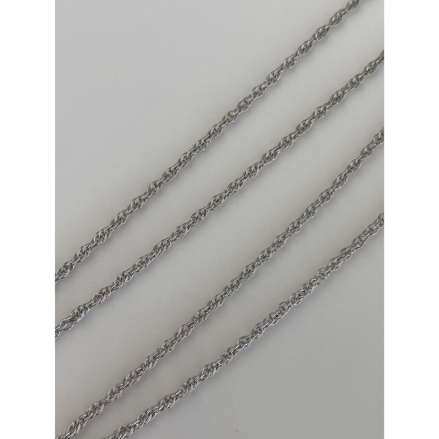 Vintage Solid 14k White Gold Chain Necklace - 15.5 inches