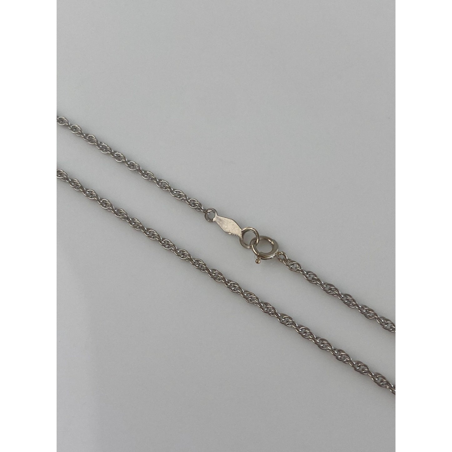 Vintage Solid 14k White Gold Chain Necklace - 15.5 inches