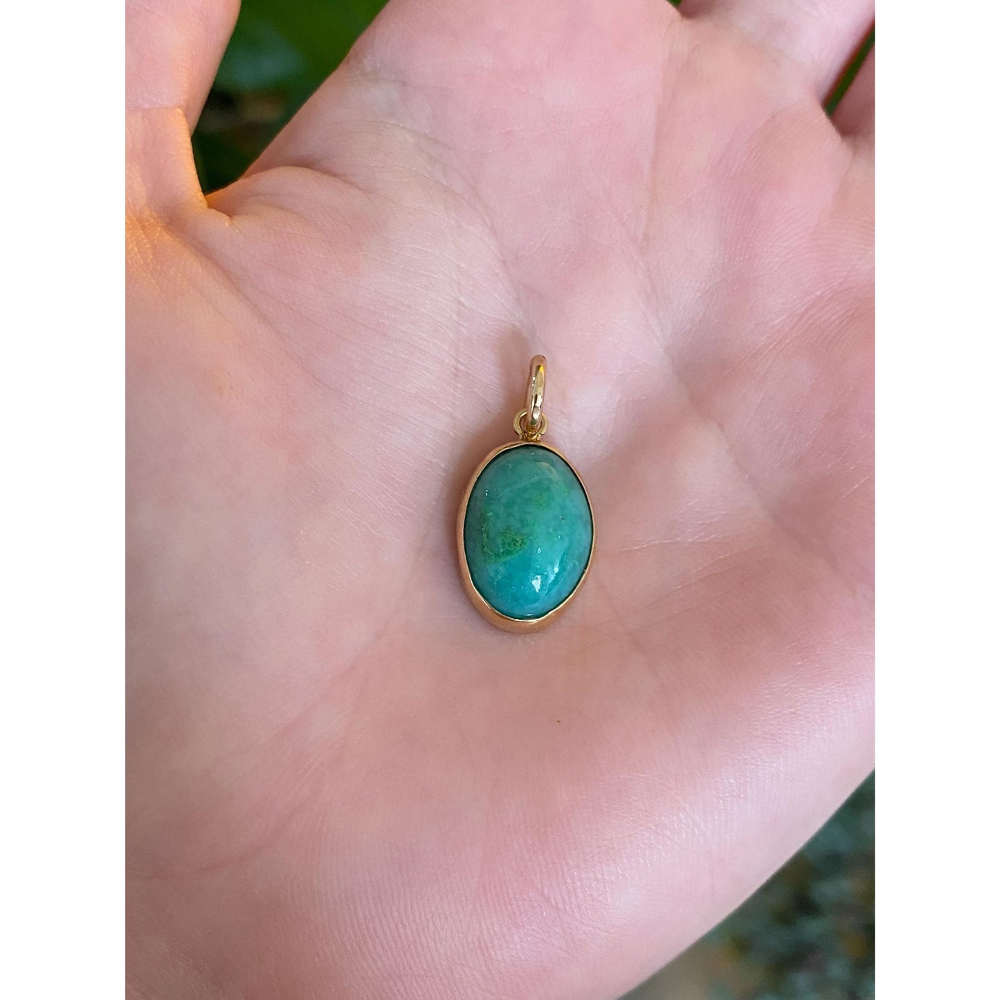 Vintage Solid 14k Yellow Gold Aventurine Charm