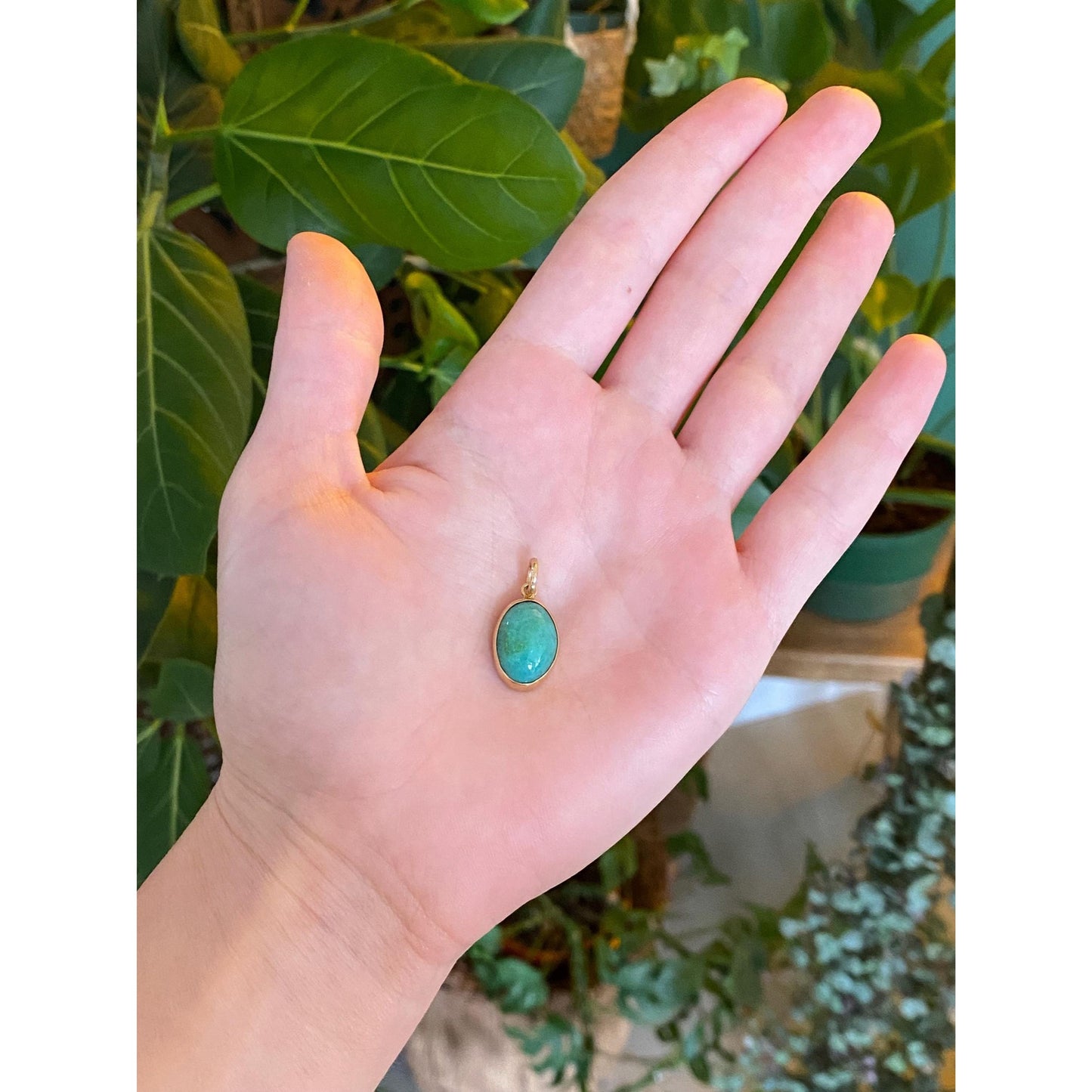 Vintage Solid 14k Yellow Gold Aventurine Charm