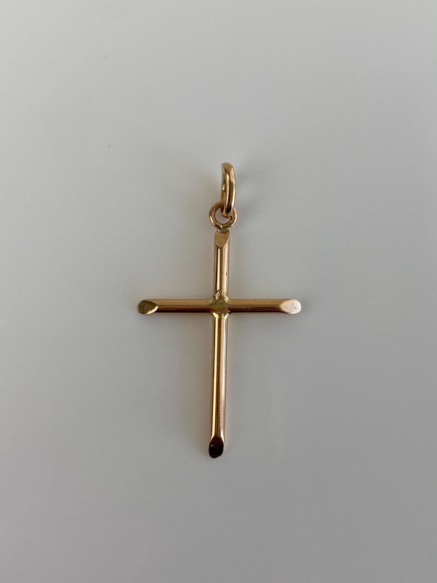 Vintage Solid 18k Yellow Gold Cross Charm