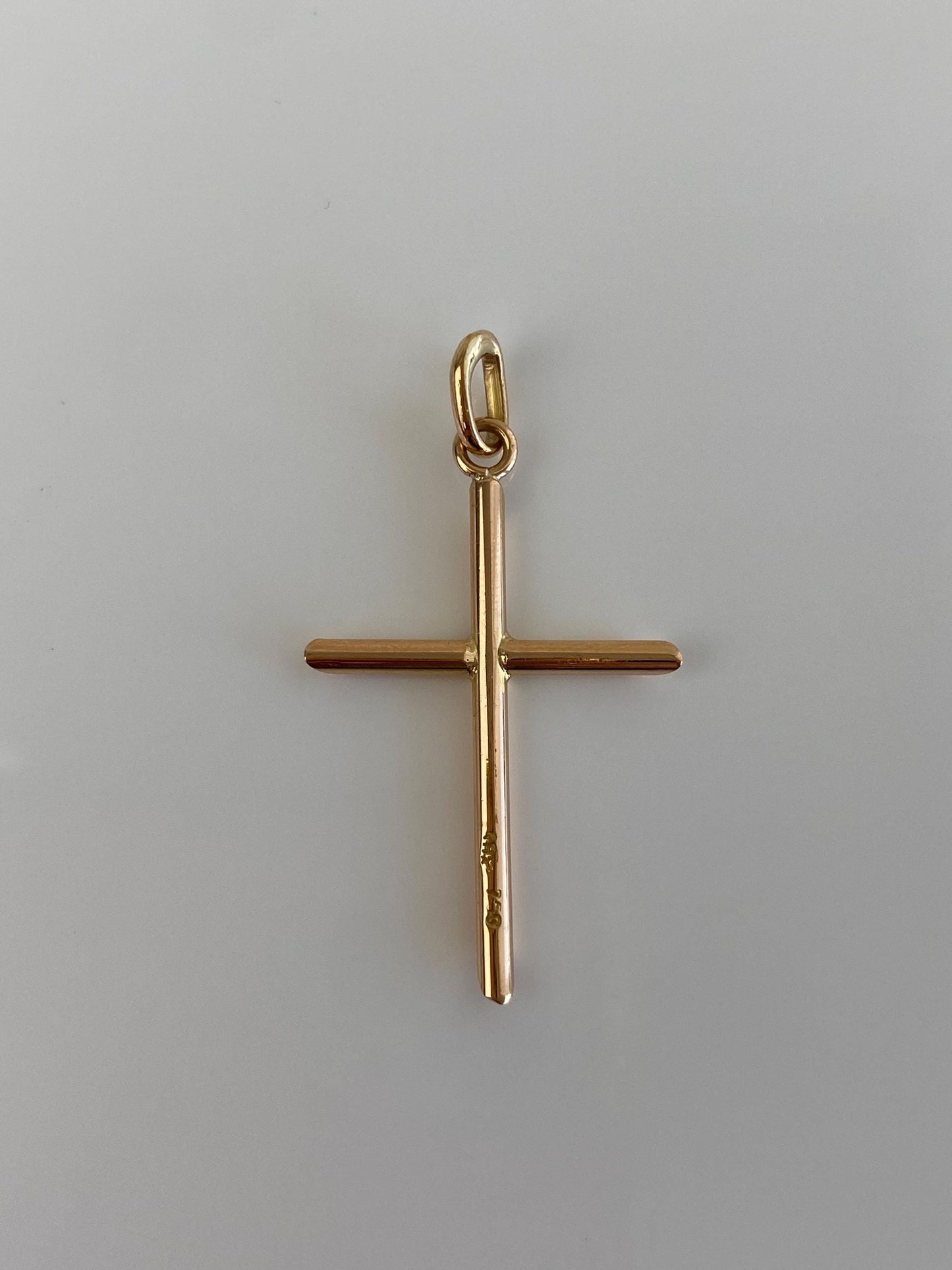 Vintage Solid 18k Yellow Gold Cross Charm