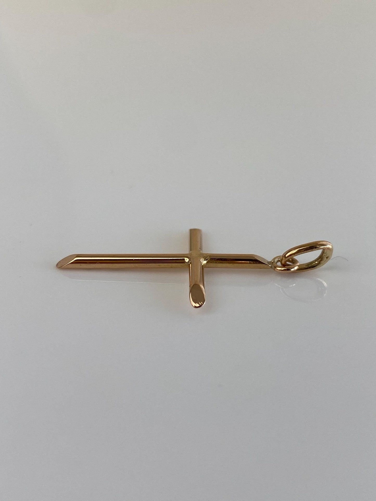 Vintage Solid 18k Yellow Gold Cross Charm