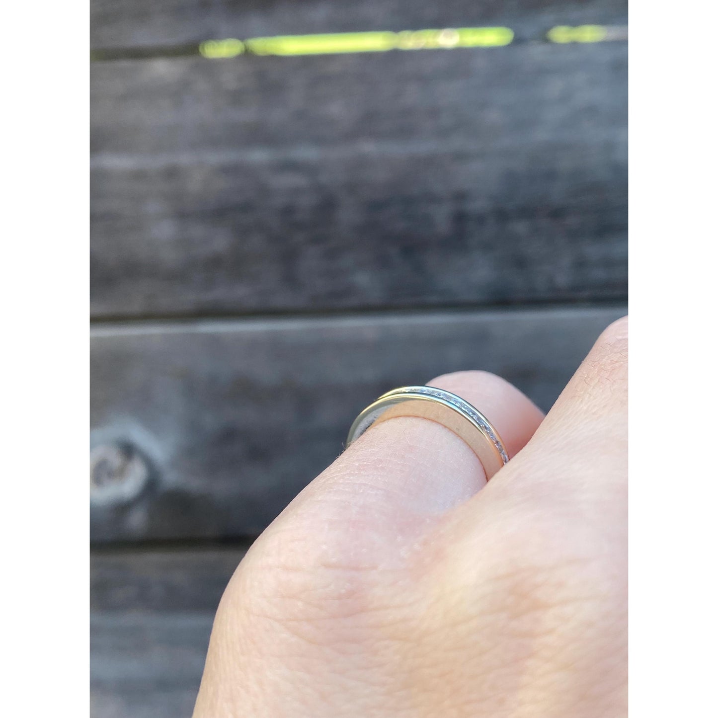 Vintage Solid 14k White Gold Channel Set Diamond Ring Band - Size 4