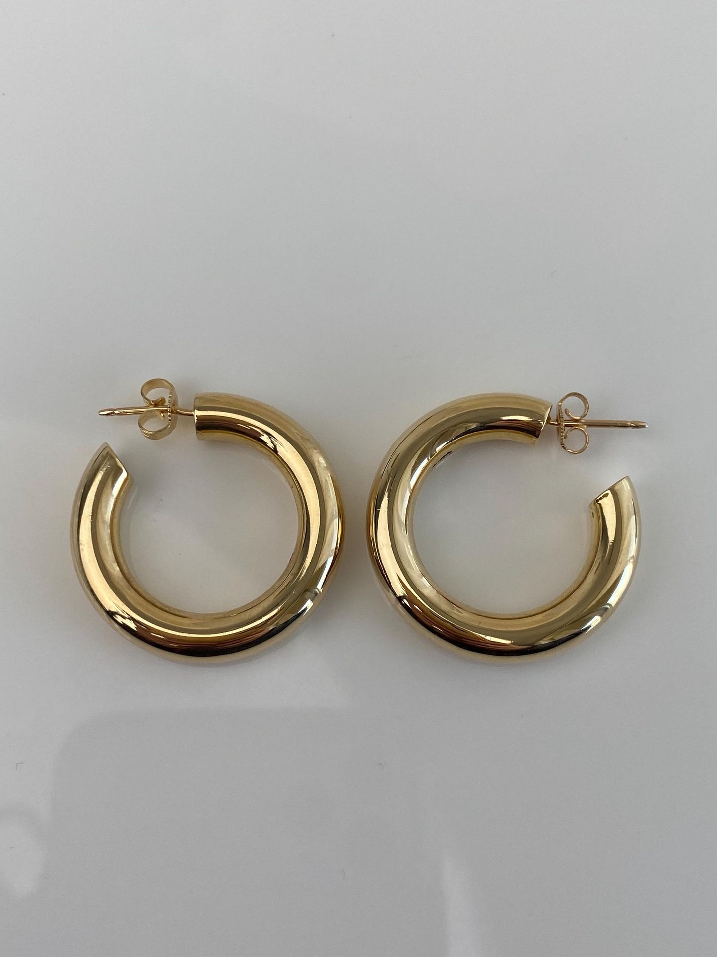 Vintage 14k Yellow Gold Chunky Hoop Earrings