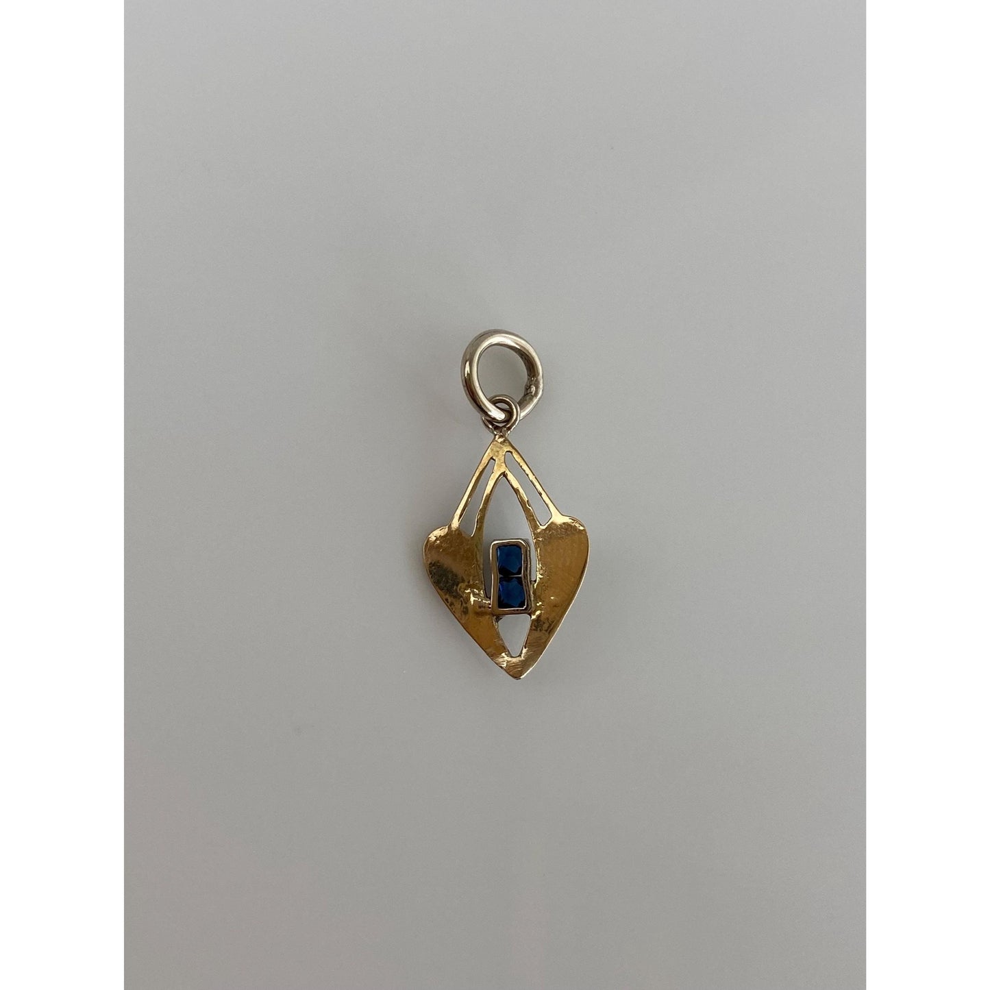 Vintage Solid 14k White Gold Blue Cubic Zirconia Stick Pin Conversion Charm