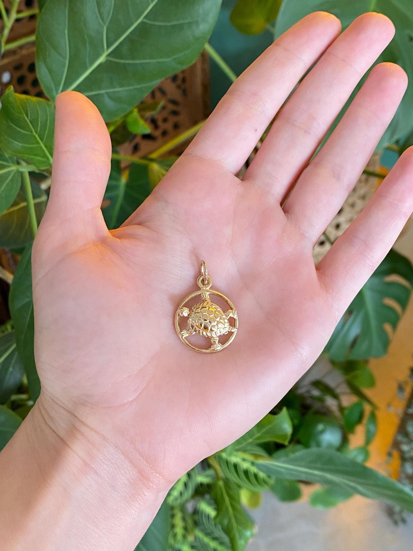 Vintage 14k Yellow Gold Turtle Charm