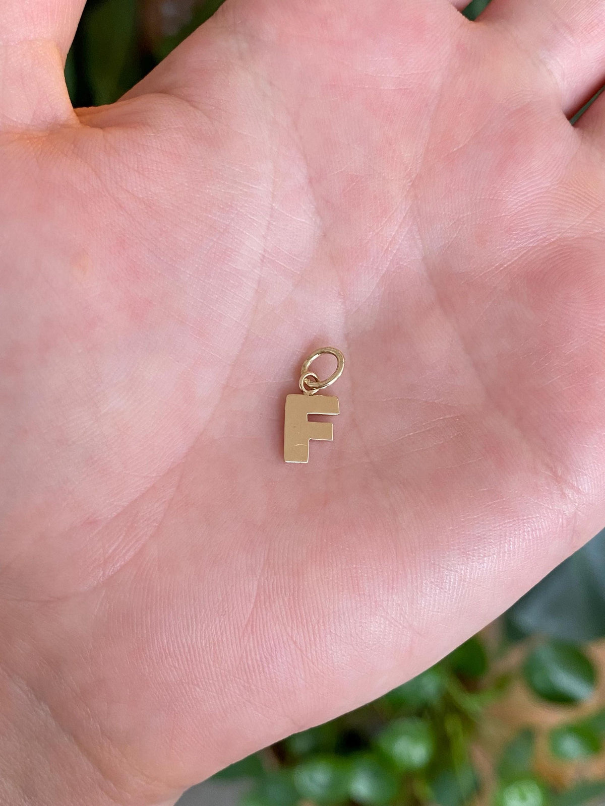 Solid 14k Yellow Gold Initial 'F' Charm