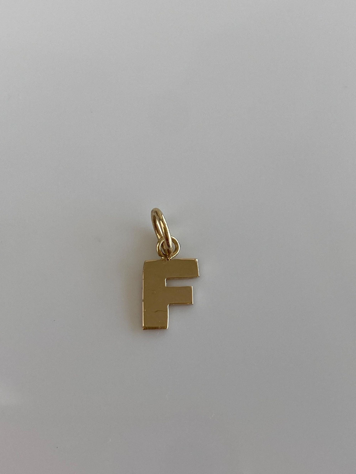 Solid 14k Yellow Gold Initial 'F' Charm