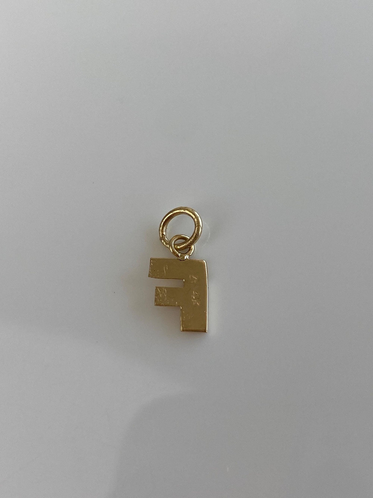 Solid 14k Yellow Gold Initial 'F' Charm