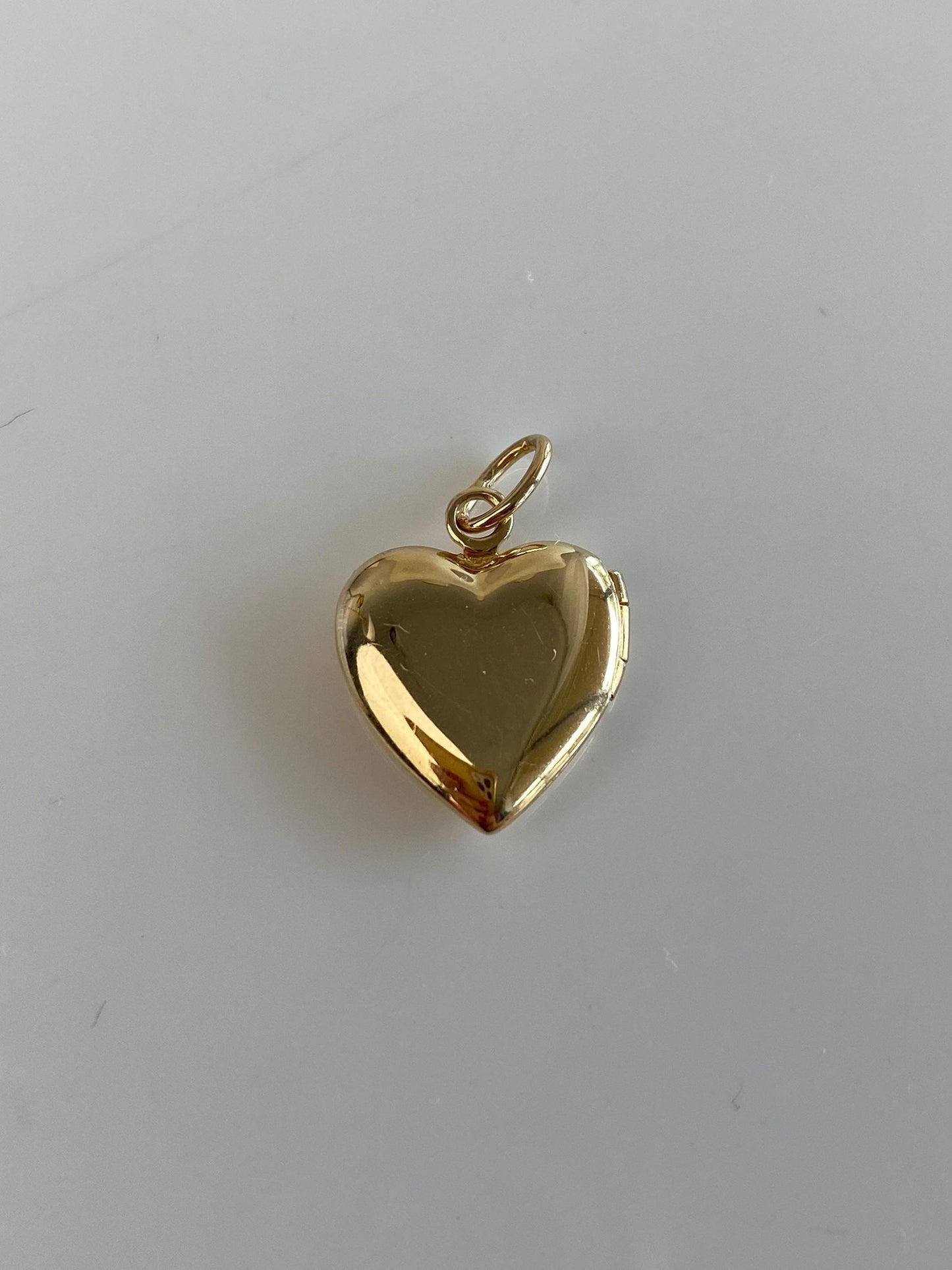 Vintage Solid 14k Yellow Gold Heart Locket Charm