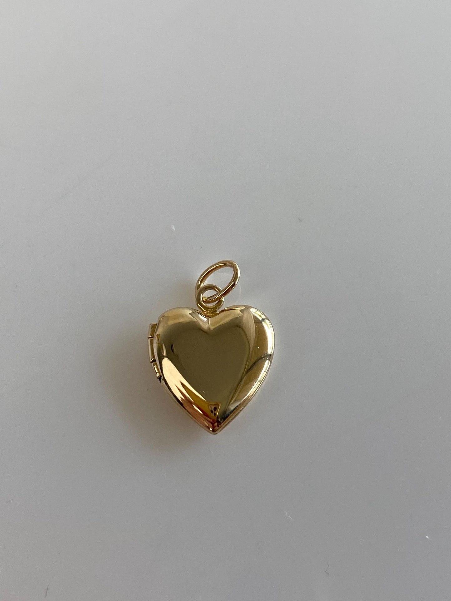 Vintage Solid 14k Yellow Gold Heart Locket Charm