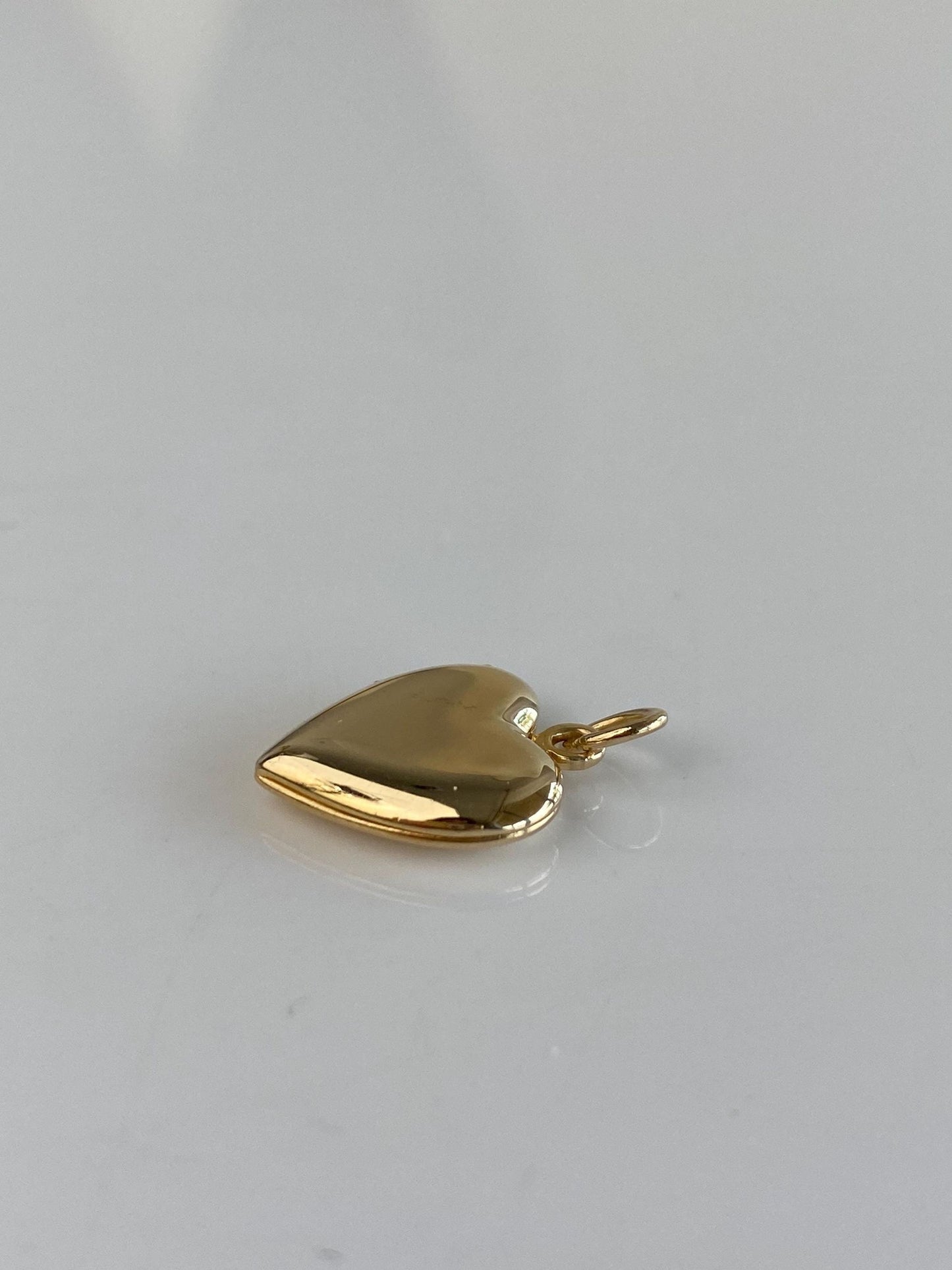 Vintage Solid 14k Yellow Gold Heart Locket Charm