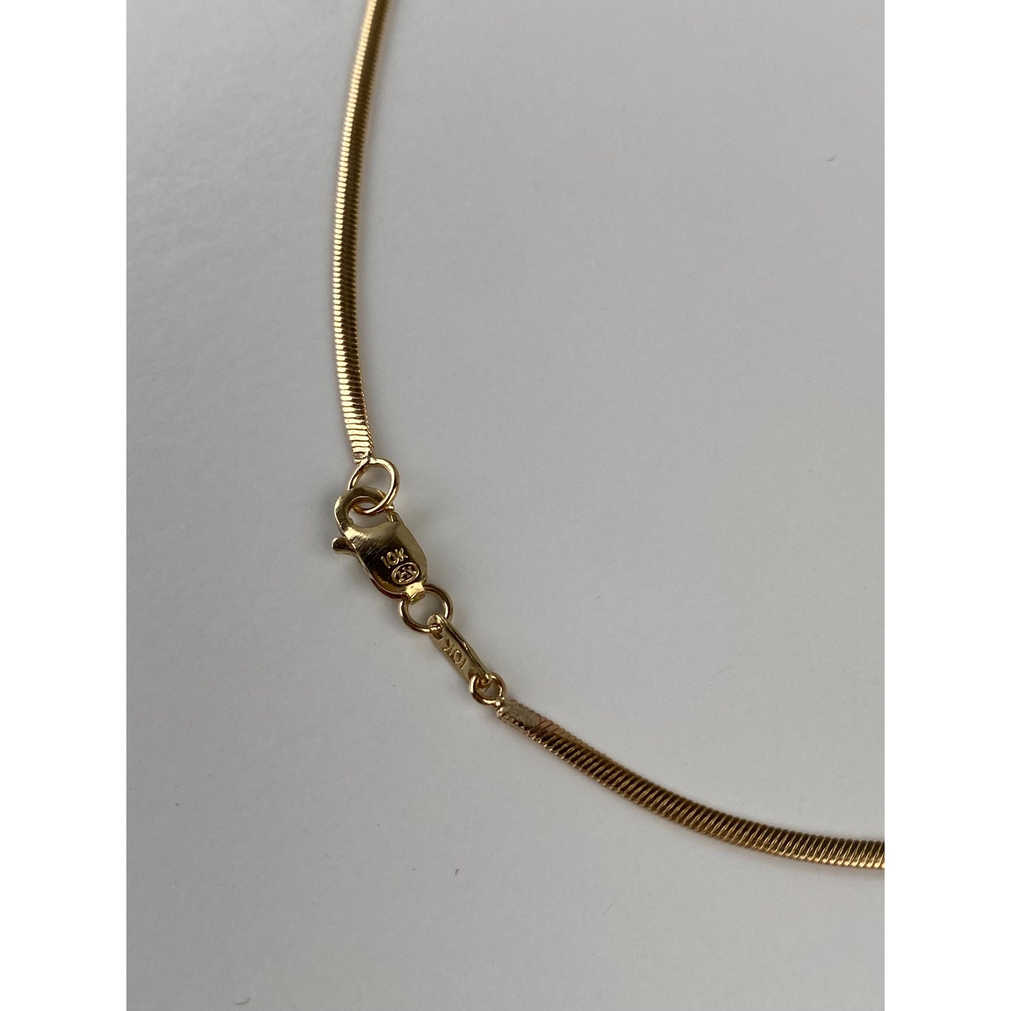 Vintage Solid 10k White & Yellow Gold Diamond Twist Flat Snake Chain Necklace - 16.5 inches