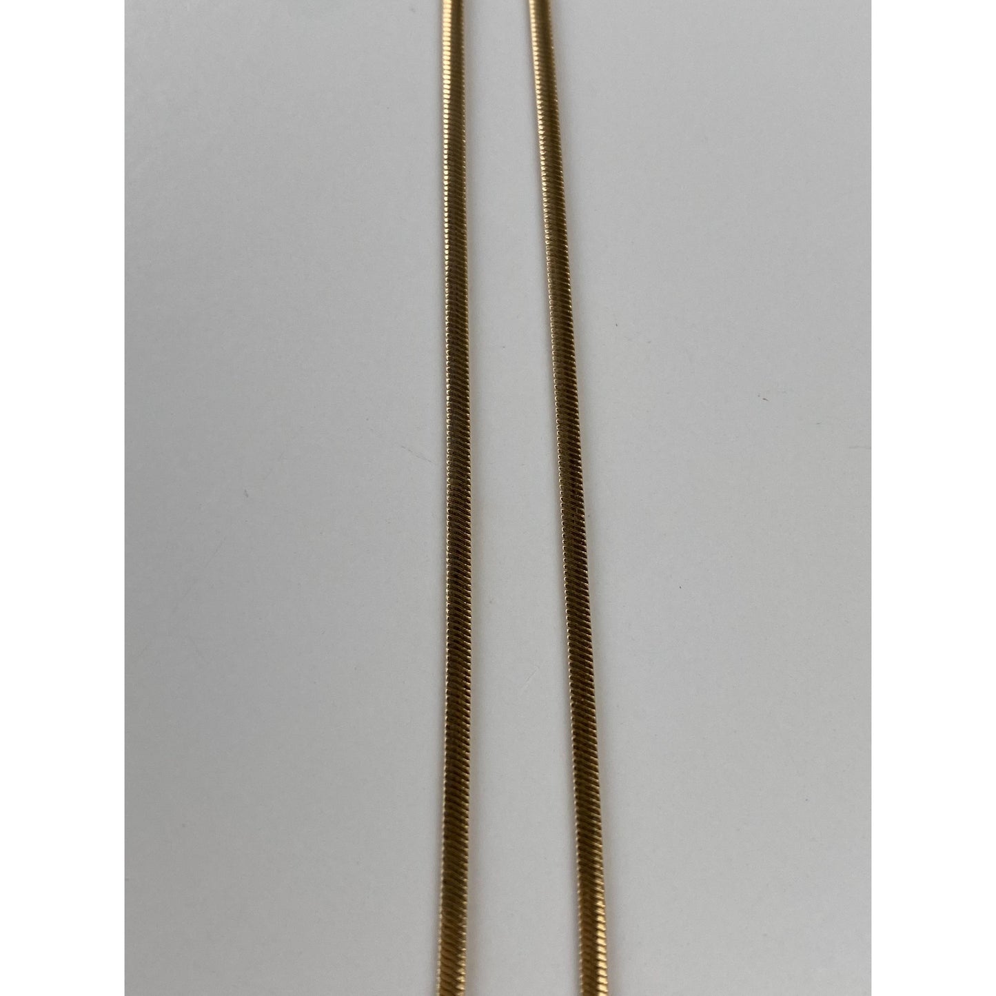 Vintage Solid 10k White & Yellow Gold Diamond Twist Flat Snake Chain Necklace - 16.5 inches