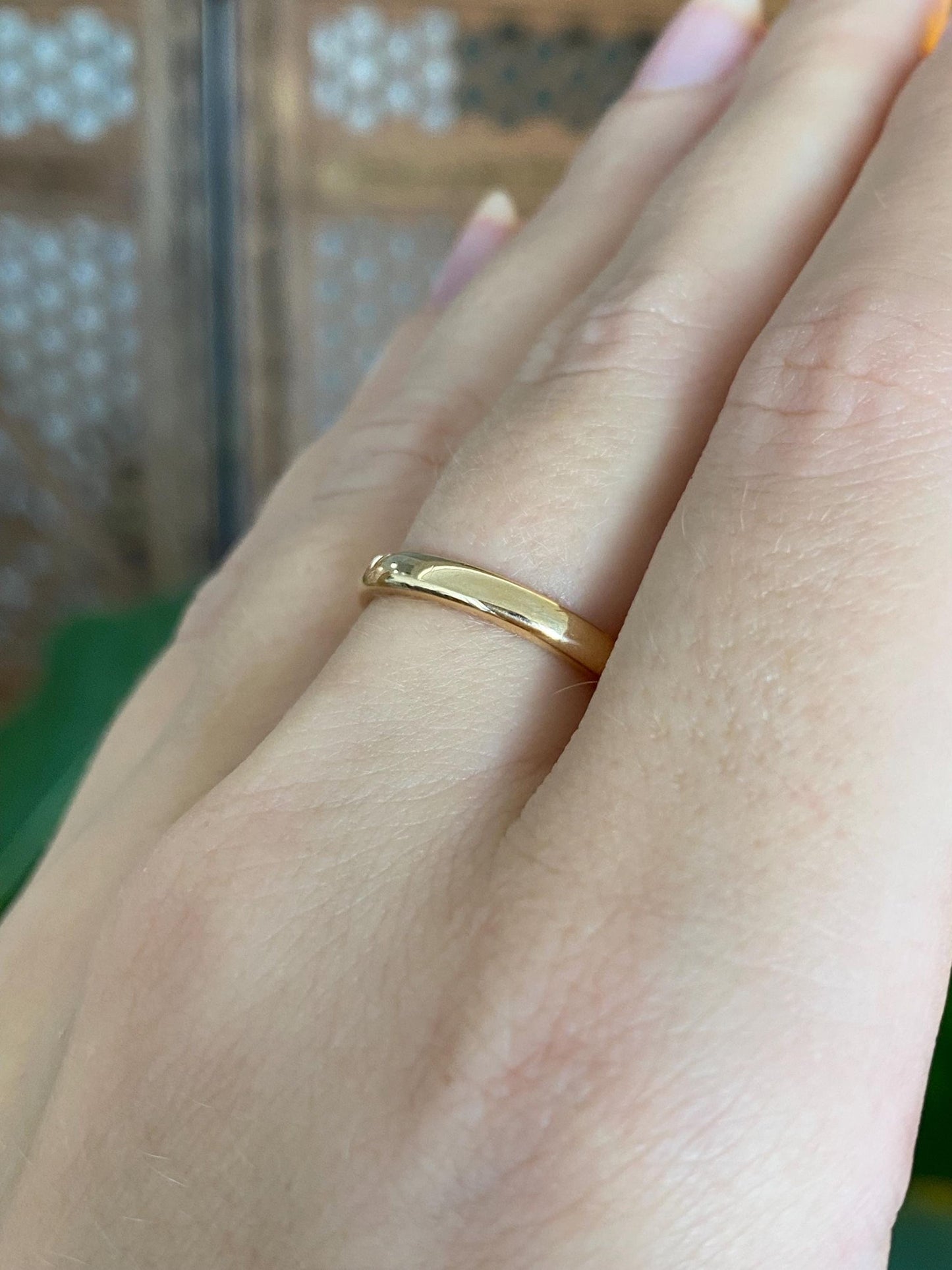Vintage Solid 18k Yellow Gold Ring Band - Size 6.75