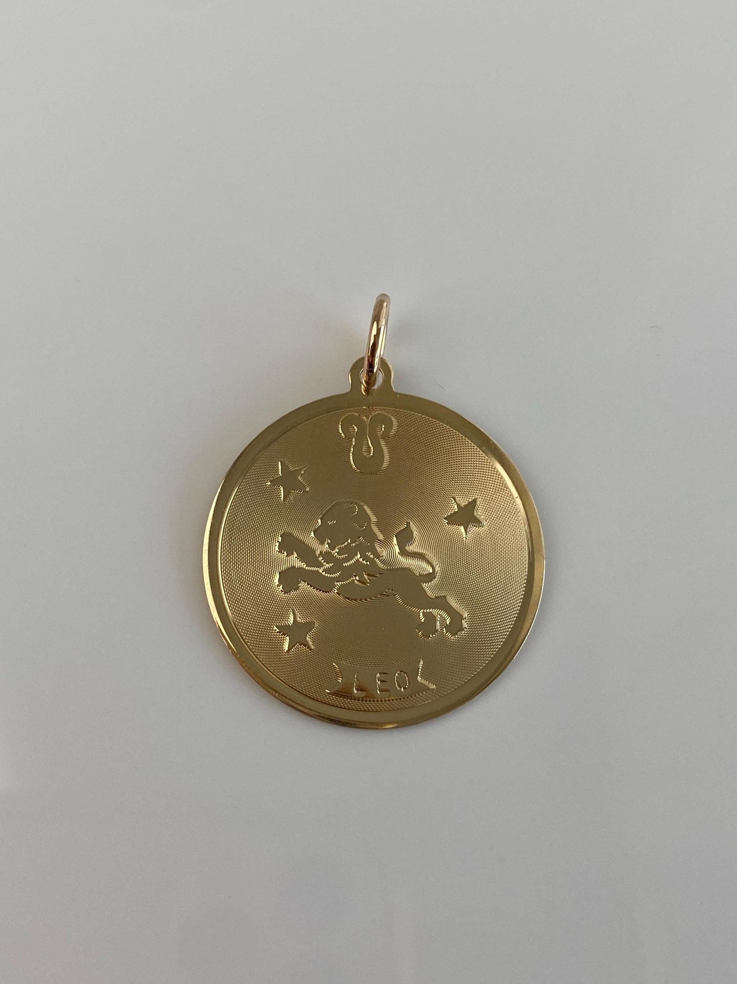 Vintage Solid 14k Yellow Gold Leo Charm