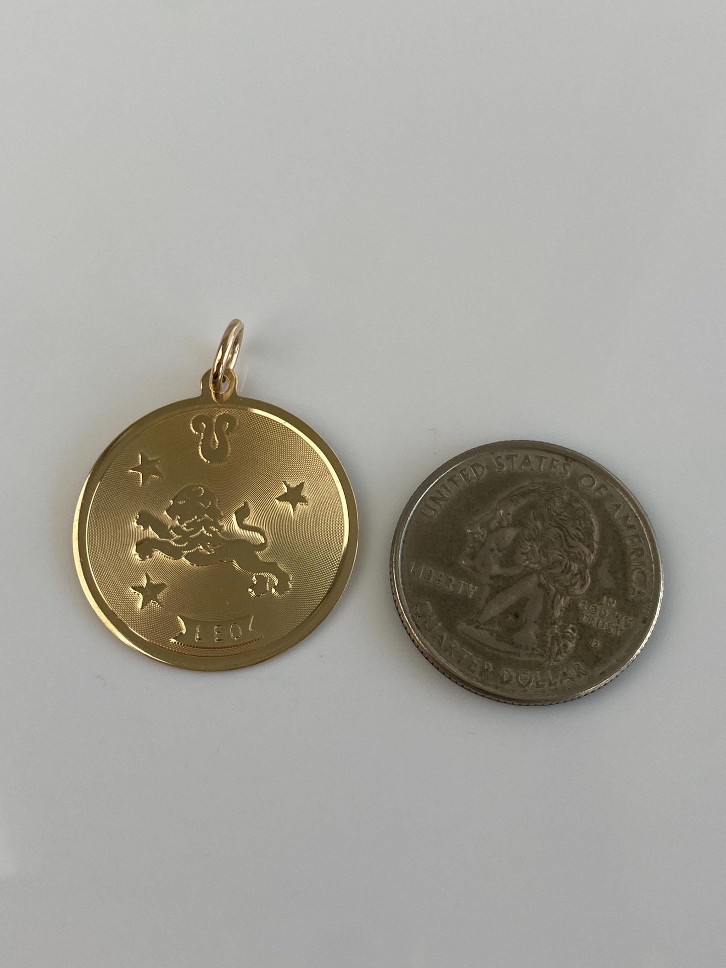 Vintage Solid 14k Yellow Gold Leo Charm