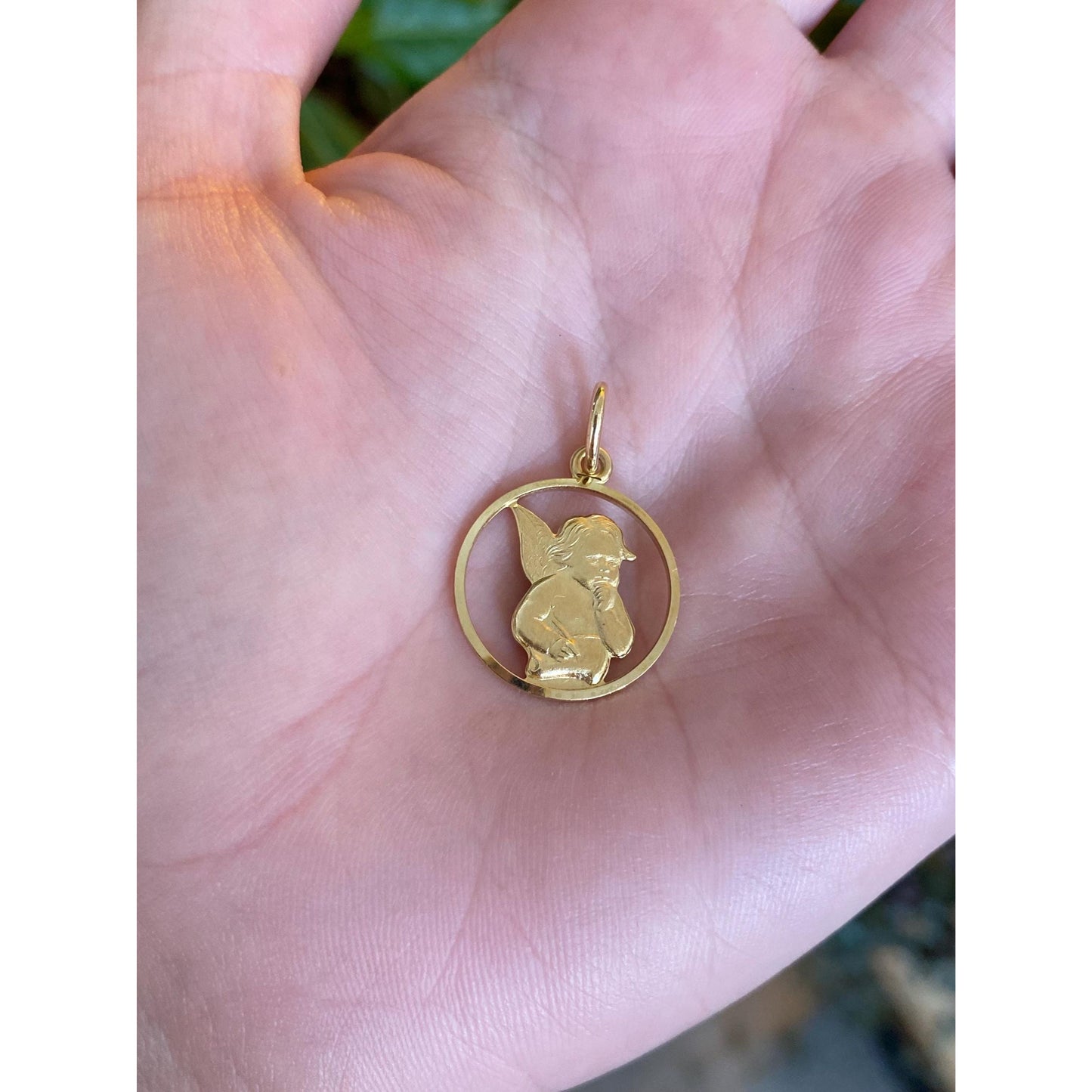 Vintage 14k Yellow Gold Cherub Charm