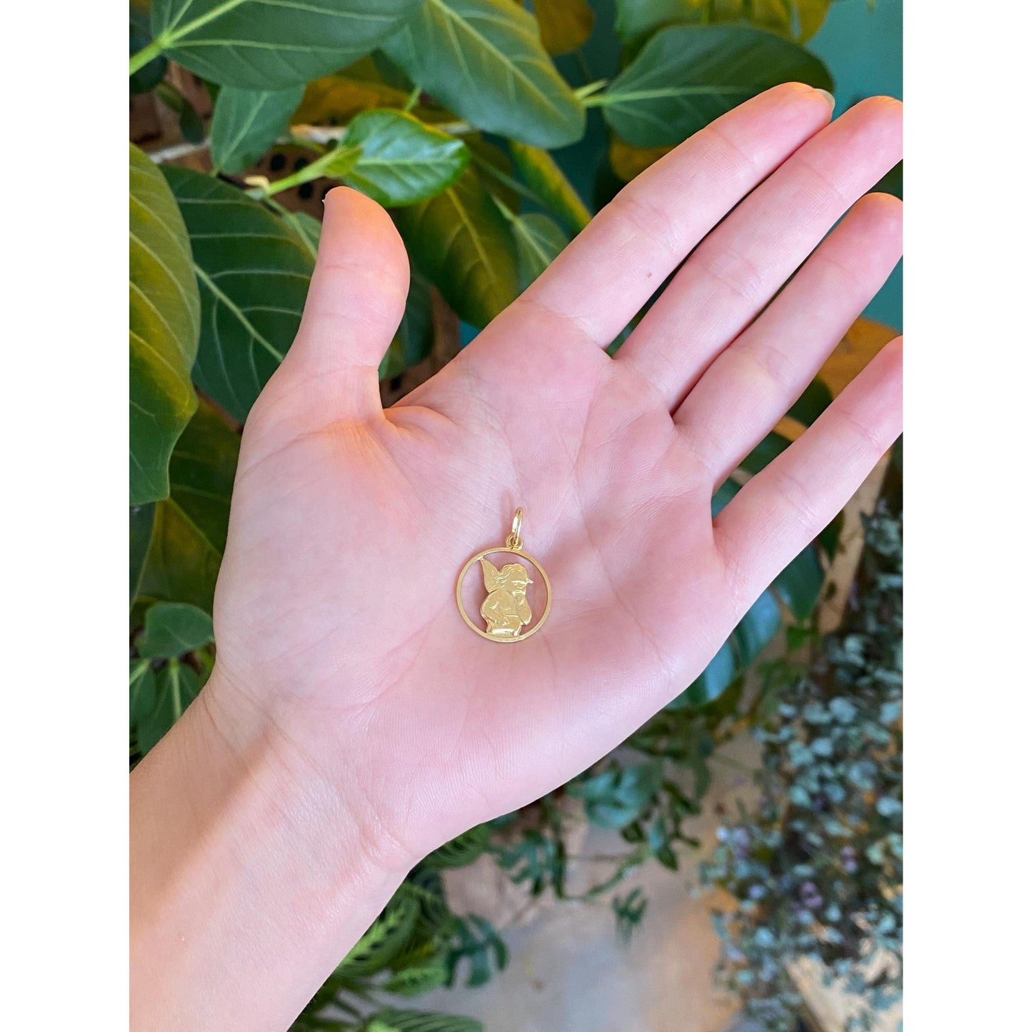 Vintage 14k Yellow Gold Cherub Charm