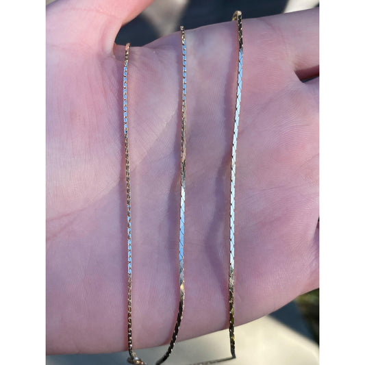 Vintage Solid 14k Yellow Gold Triangle Link Chain Necklace - 24.75 inches