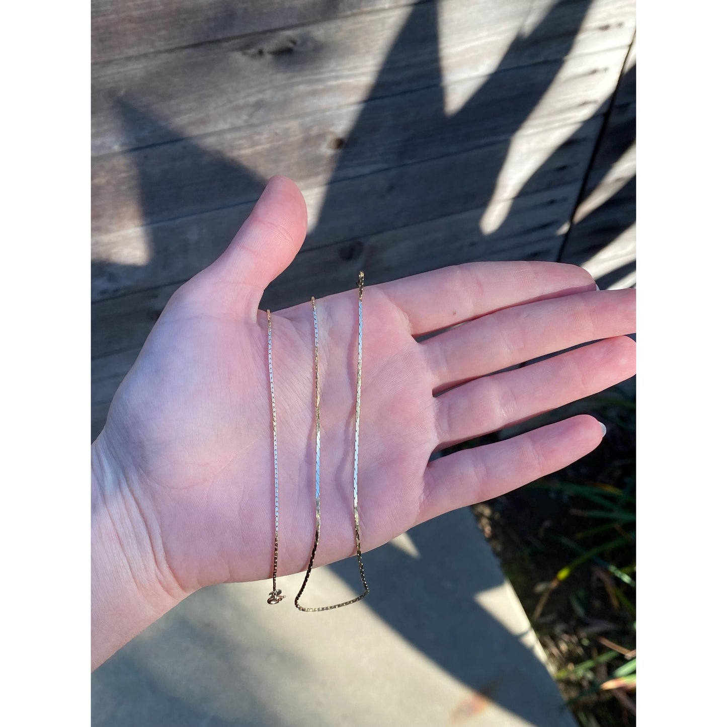 Vintage Solid 14k Yellow Gold Triangle Link Chain Necklace - 24.75 inches