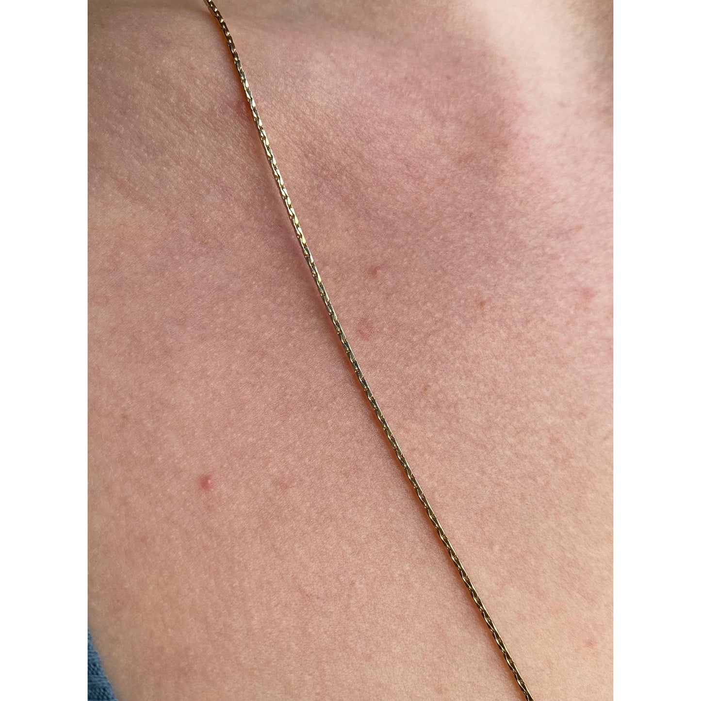 Vintage Solid 14k Yellow Gold Triangle Link Chain Necklace - 24.75 inches