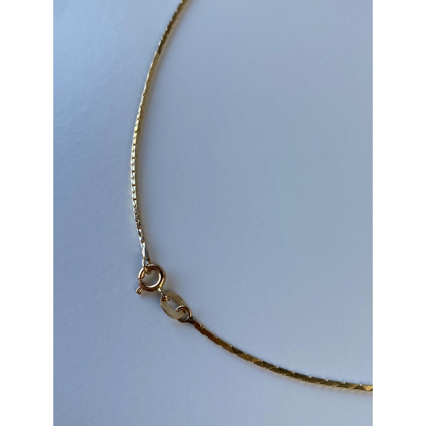 Vintage Solid 14k Yellow Gold Triangle Link Chain Necklace - 24.75 inches