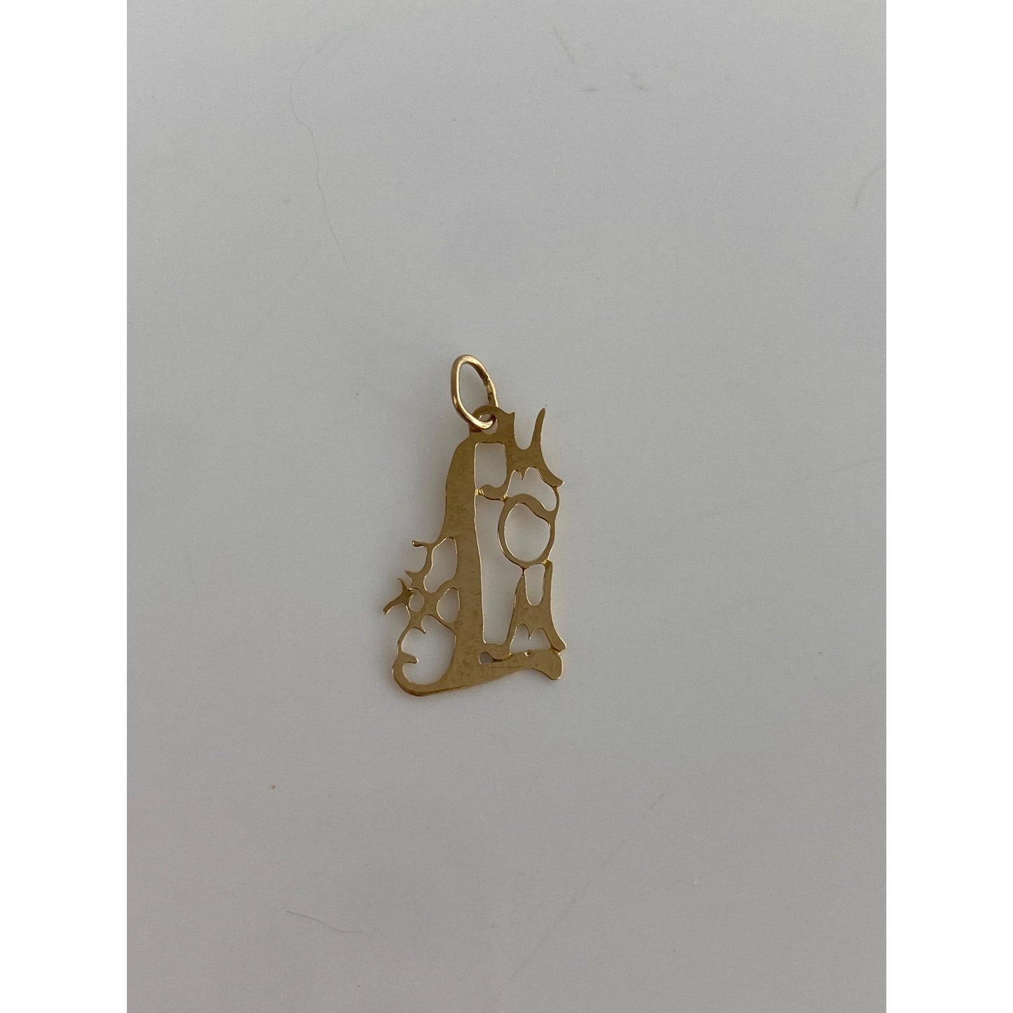 Vintage Solid 14k Yellow Gold #1 Mom Charm