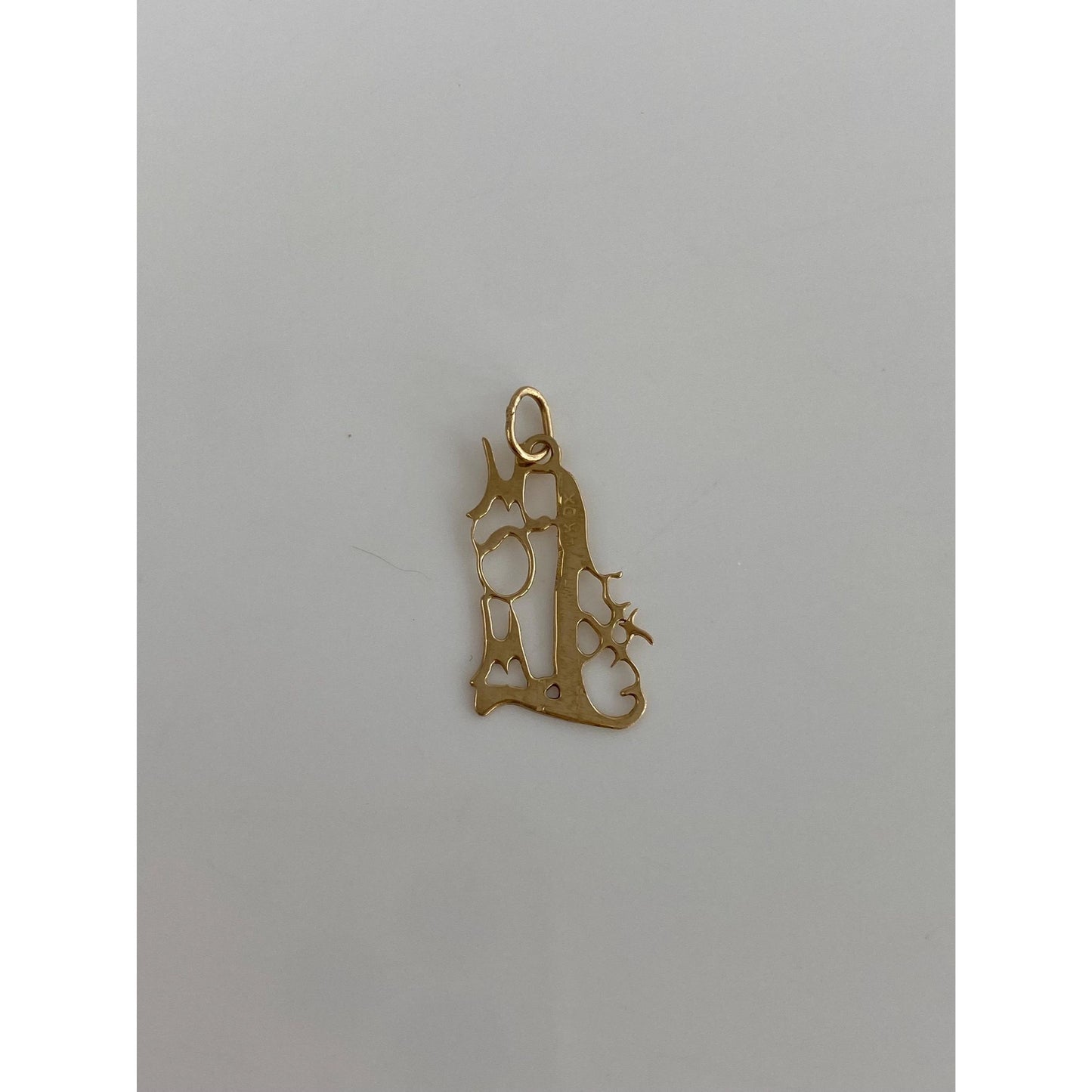 Vintage Solid 14k Yellow Gold #1 Mom Charm