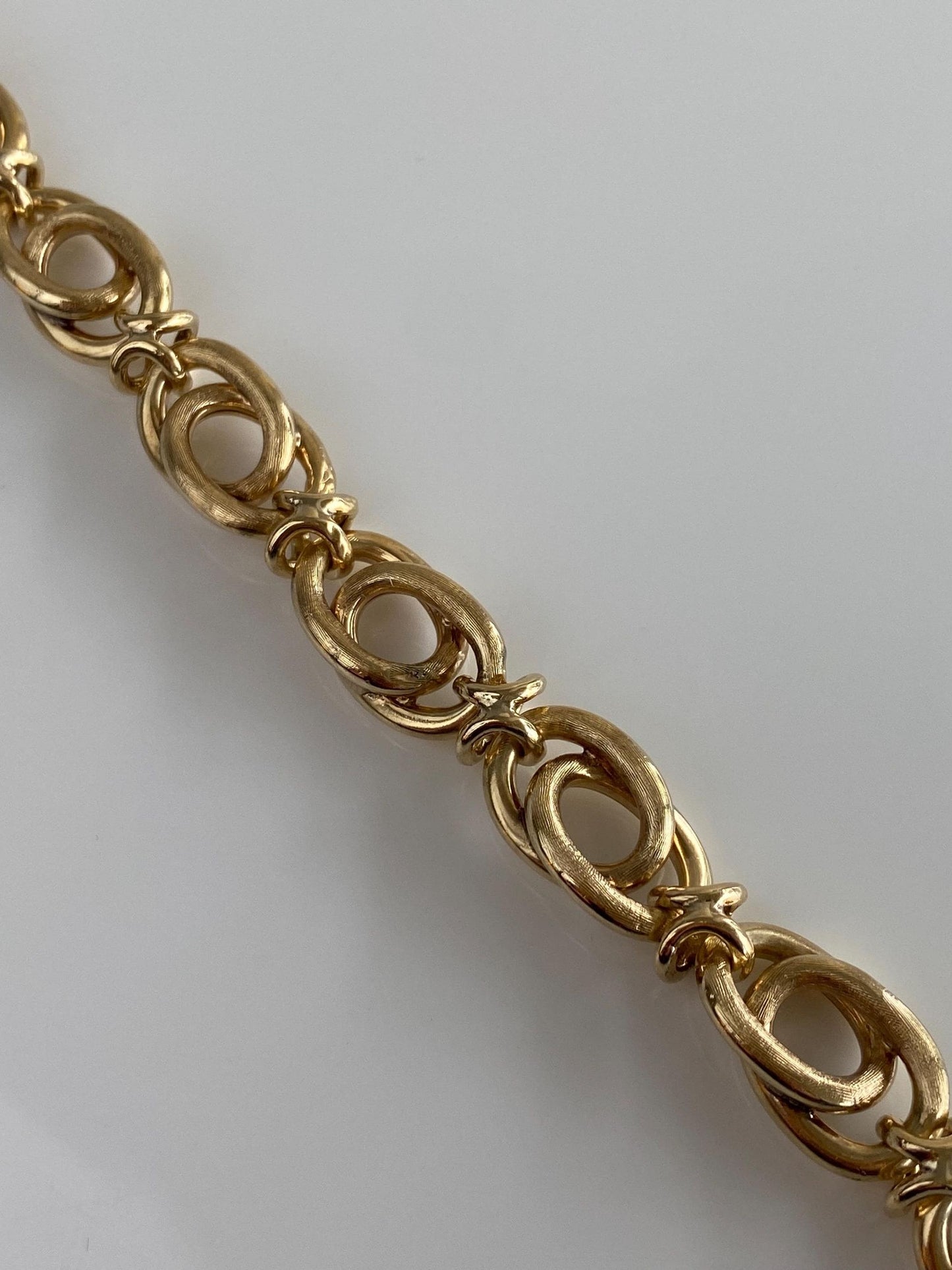 Vintage Solid 14k Yellow Gold Chunky Fancy Link Bracelet - 7.75 inches