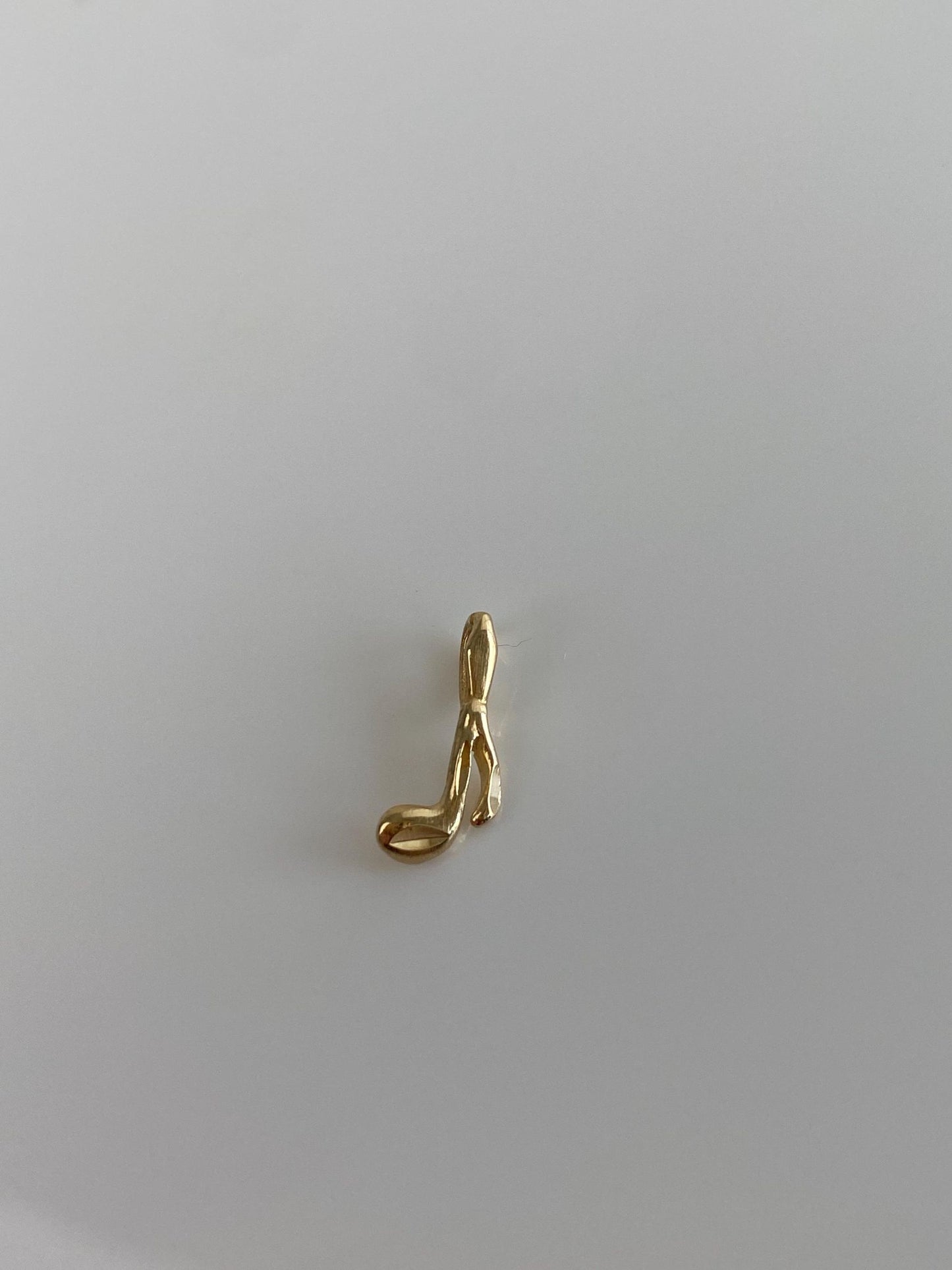 Vintage Solid 14k Yellow Gold Music Note Charm