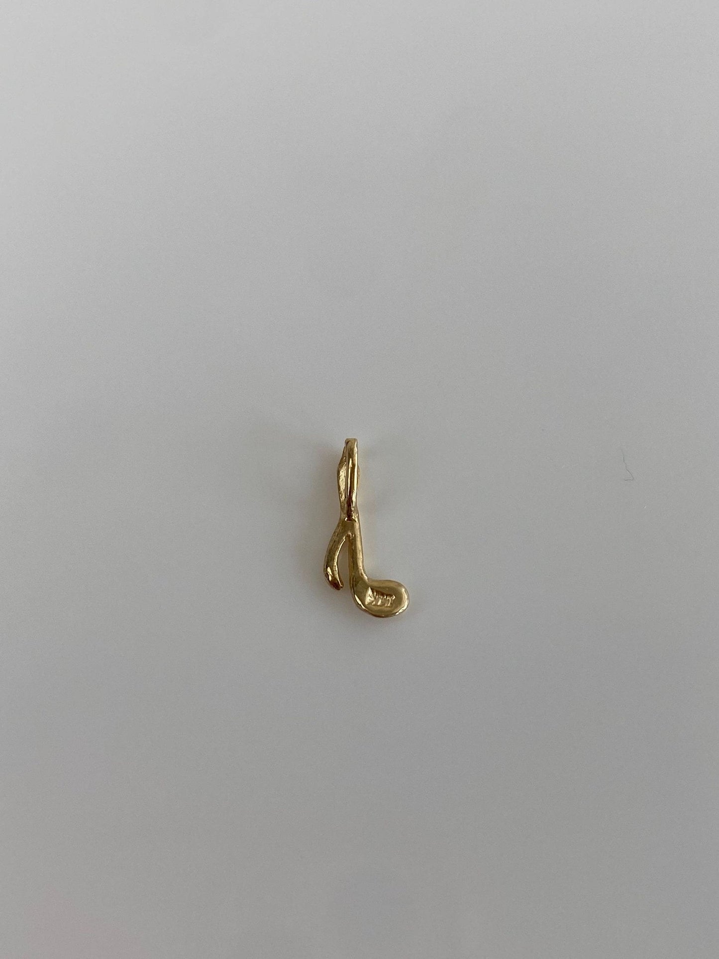 Vintage Solid 14k Yellow Gold Music Note Charm