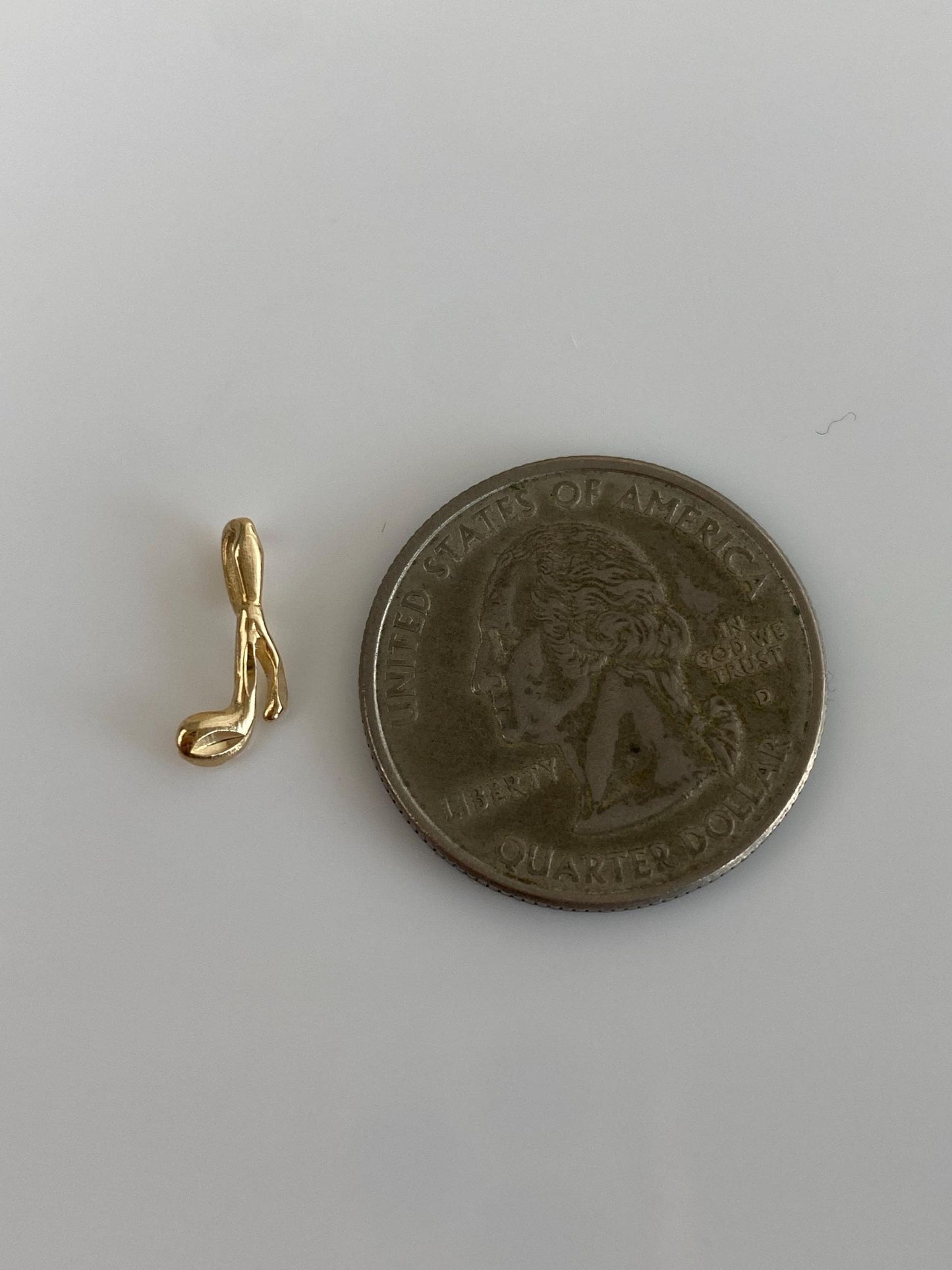 Vintage Solid 14k Yellow Gold Music Note Charm
