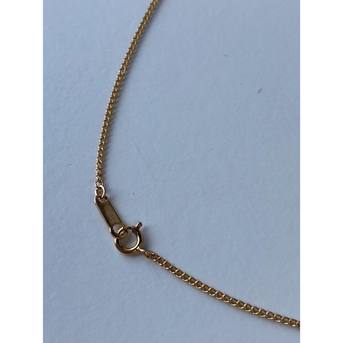 Vintage Solid 14k Yellow Gold Dainty Curb Chain Necklace - 16 inches