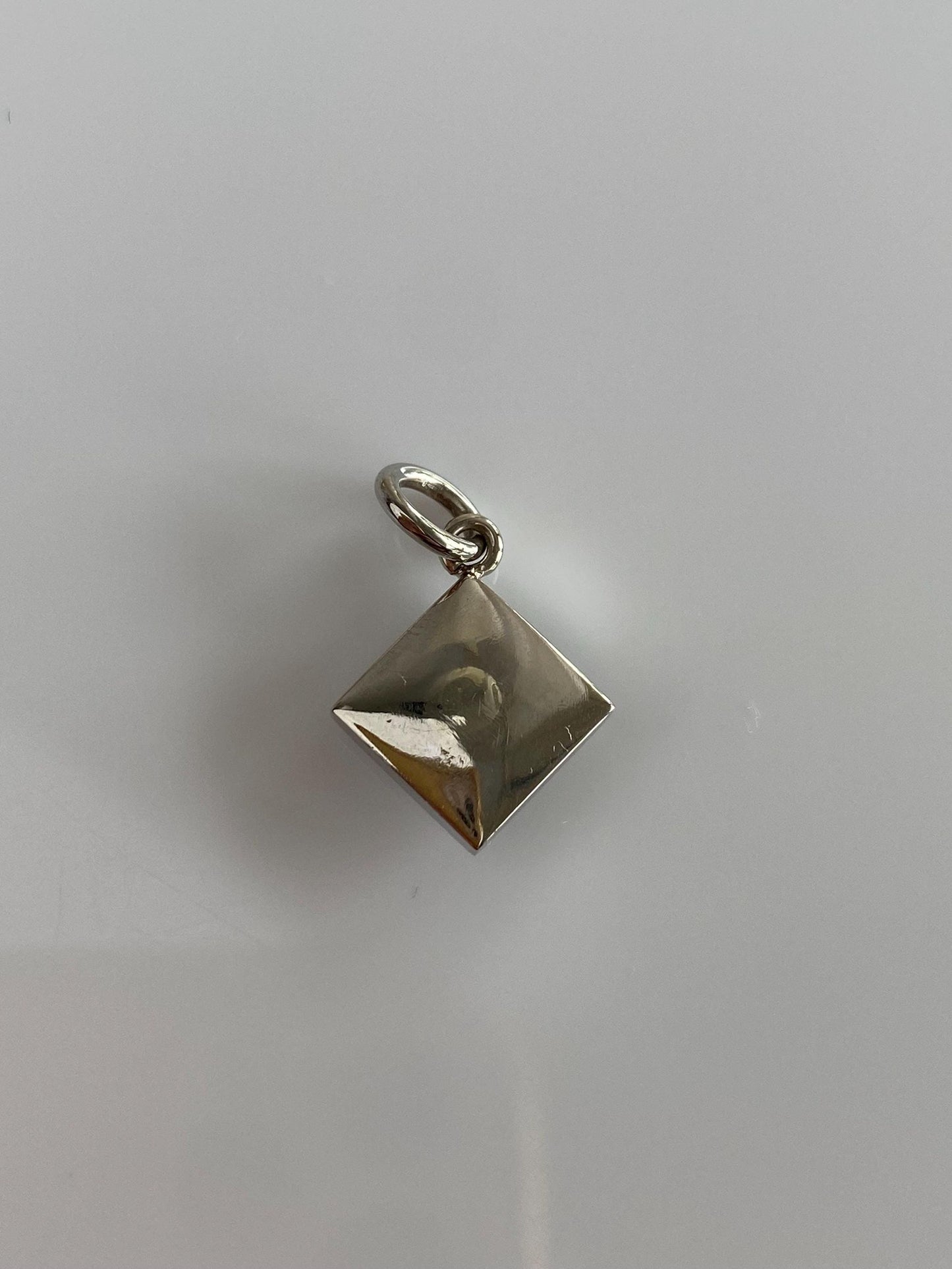 Vintage Solid 14k White Gold Diamond Tie Tack Conversion Charm