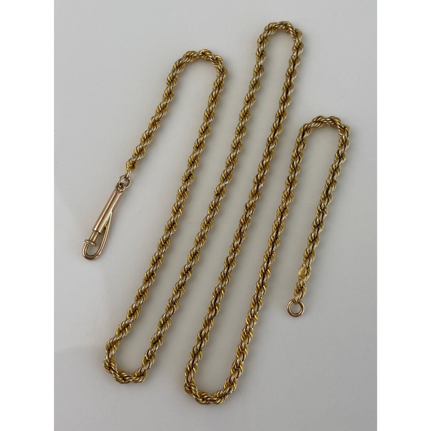 Vintage Solid 10k Yellow Gold Rope Chain Necklace - 16 inches