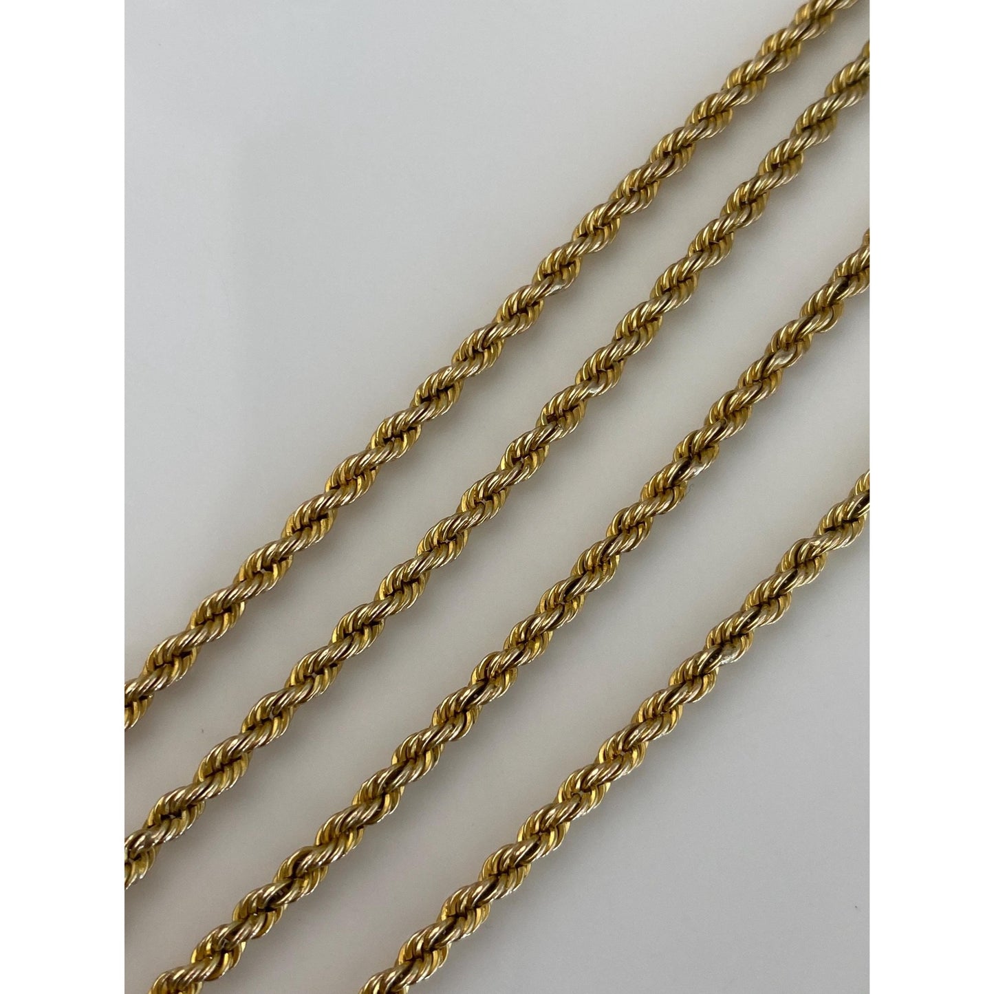 Vintage Solid 10k Yellow Gold Rope Chain Necklace - 16 inches