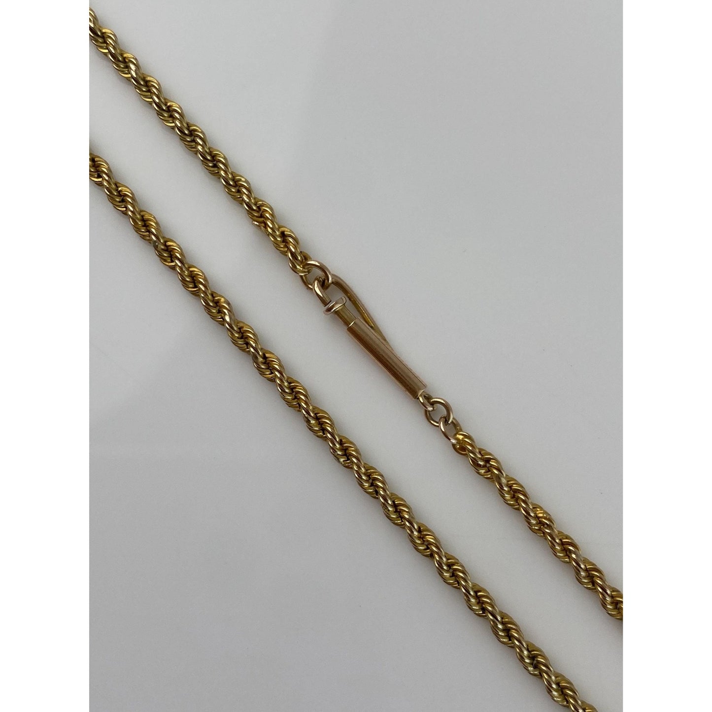 Vintage Solid 10k Yellow Gold Rope Chain Necklace - 16 inches