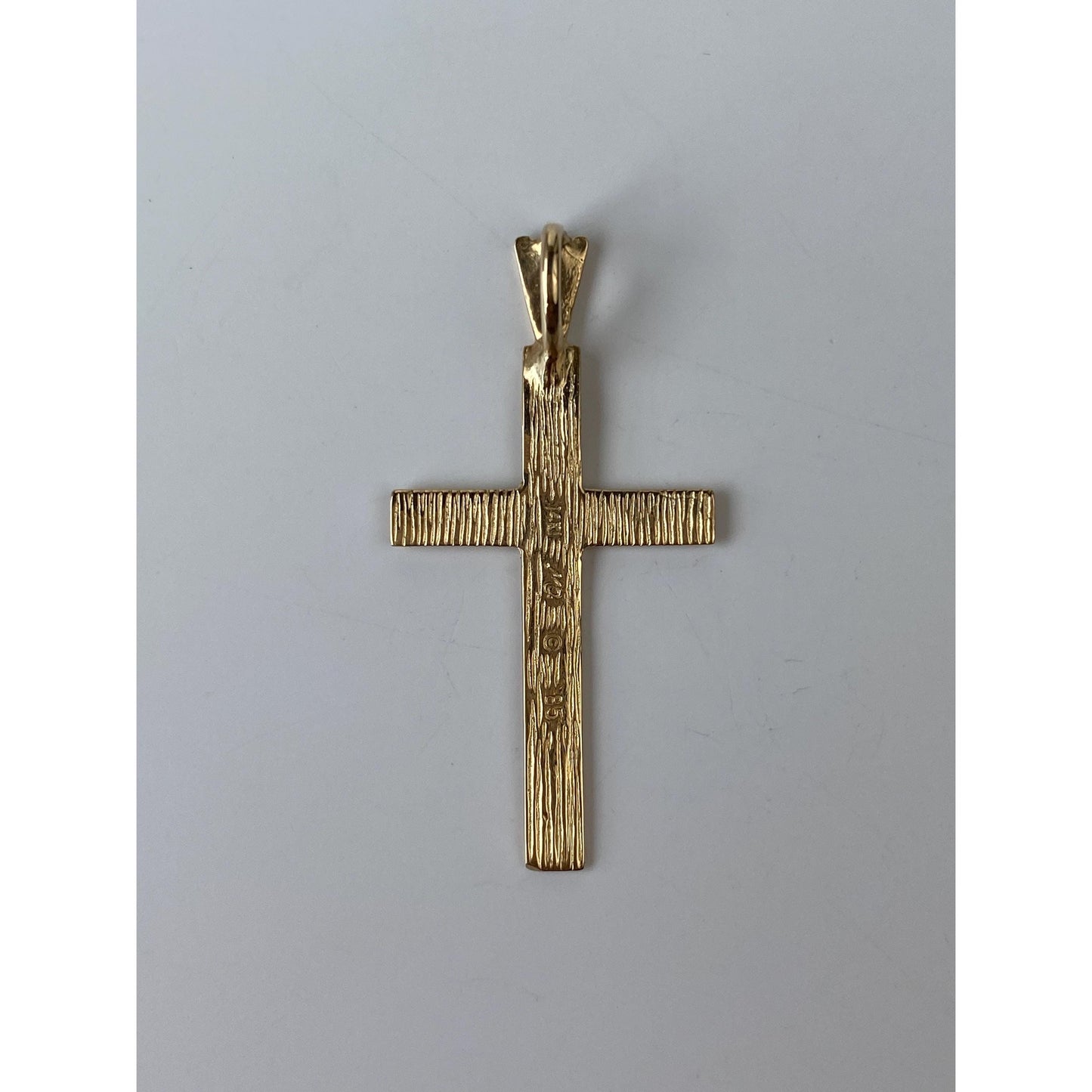 Vintage Solid 14k Yellow Gold Diamond Cut Cross Charm