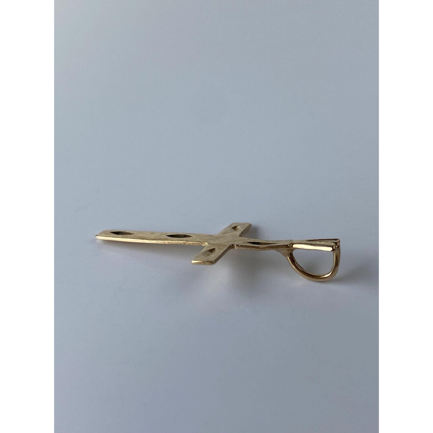 Vintage Solid 14k Yellow Gold Diamond Cut Cross Charm