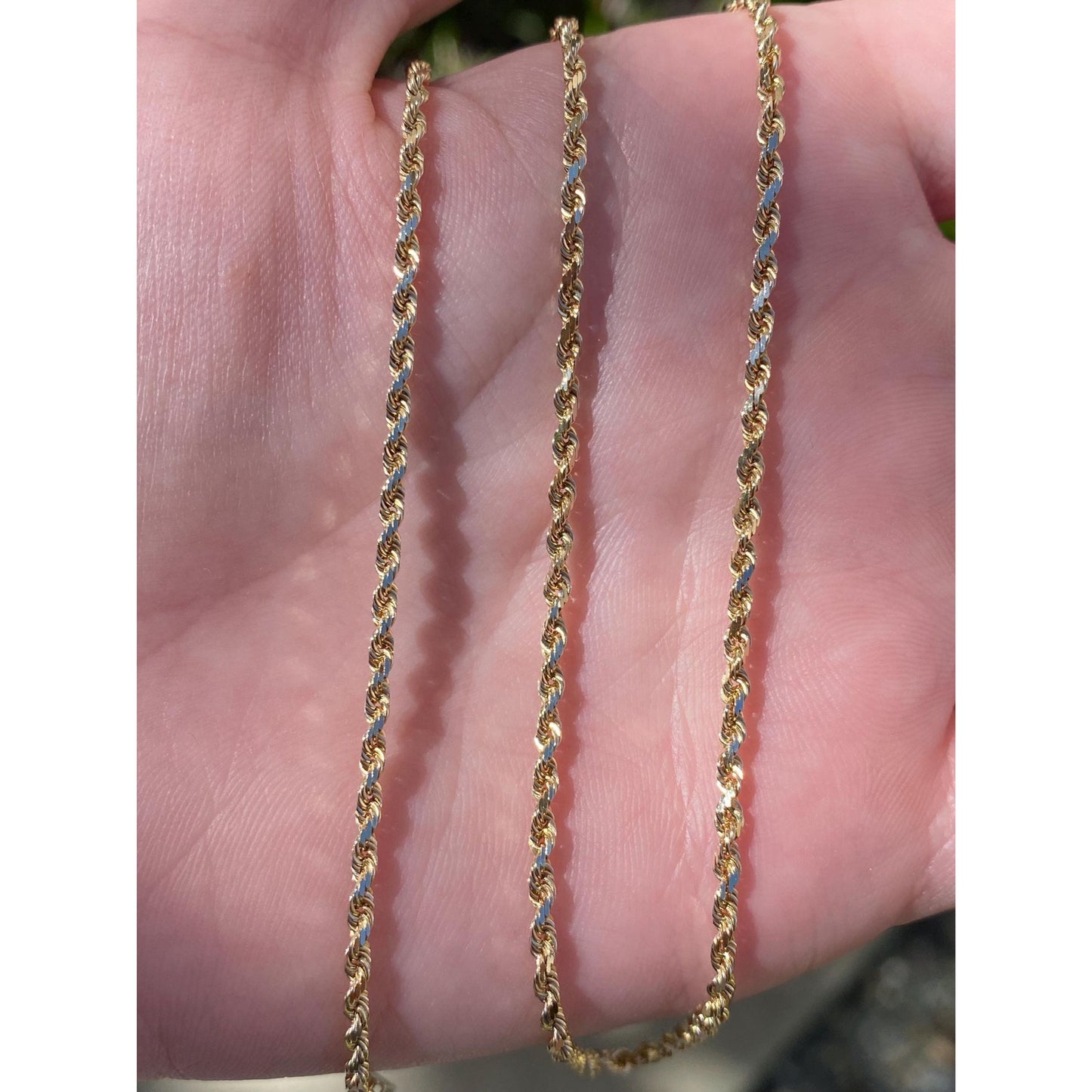Vintage Solid 14k Yellow Gold Rope Chain Necklace - 20.5 inches