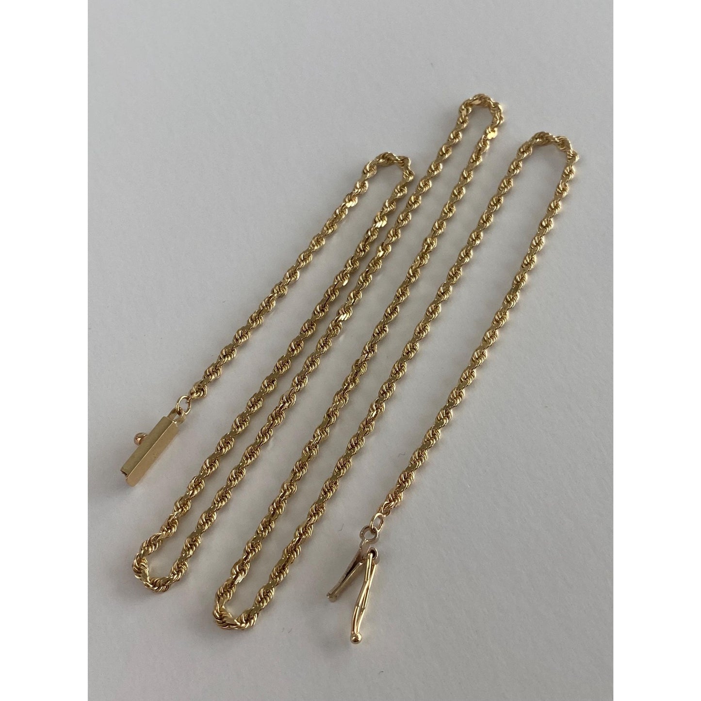 Vintage Solid 14k Yellow Gold Rope Chain Necklace - 20.5 inches
