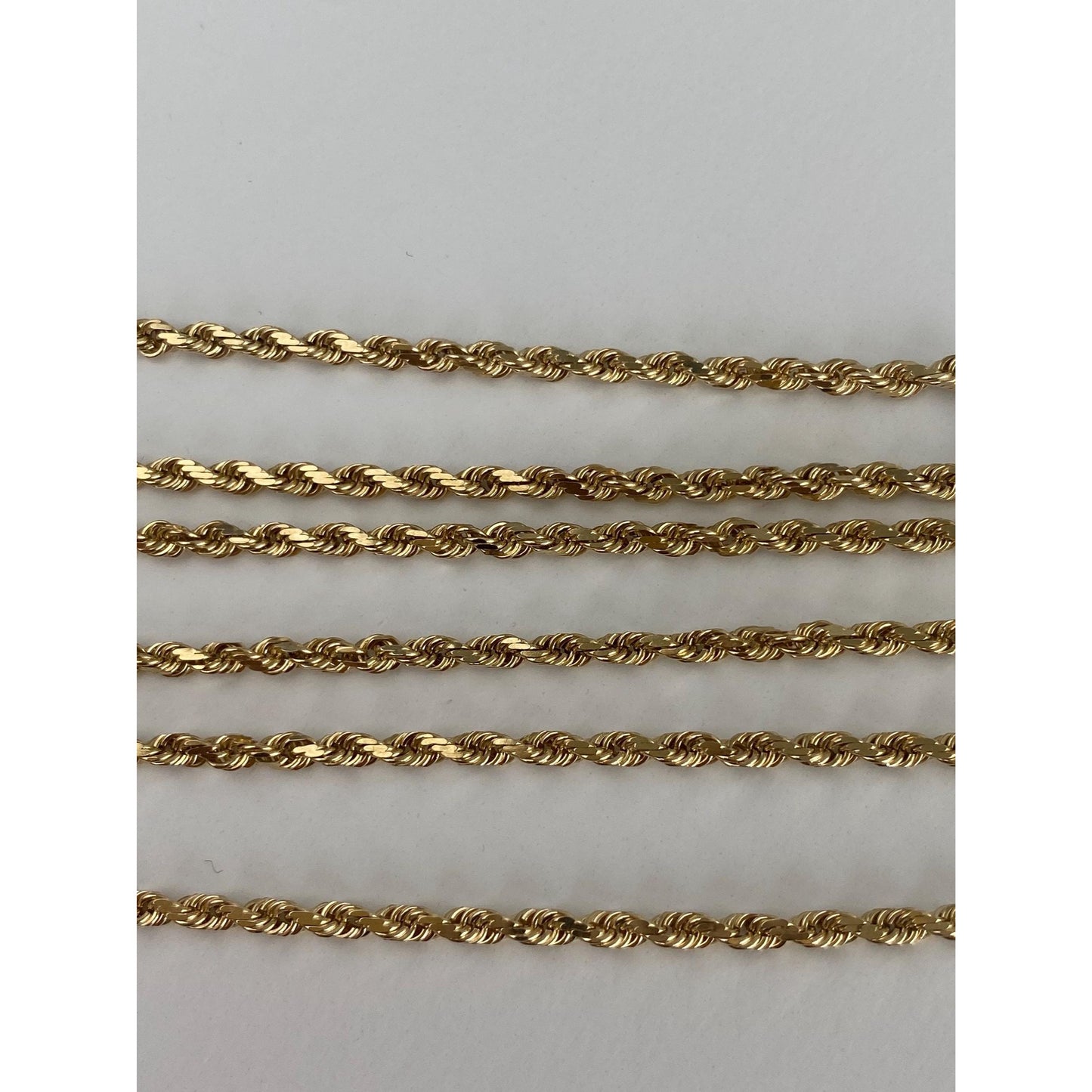 Vintage Solid 14k Yellow Gold Rope Chain Necklace - 20.5 inches