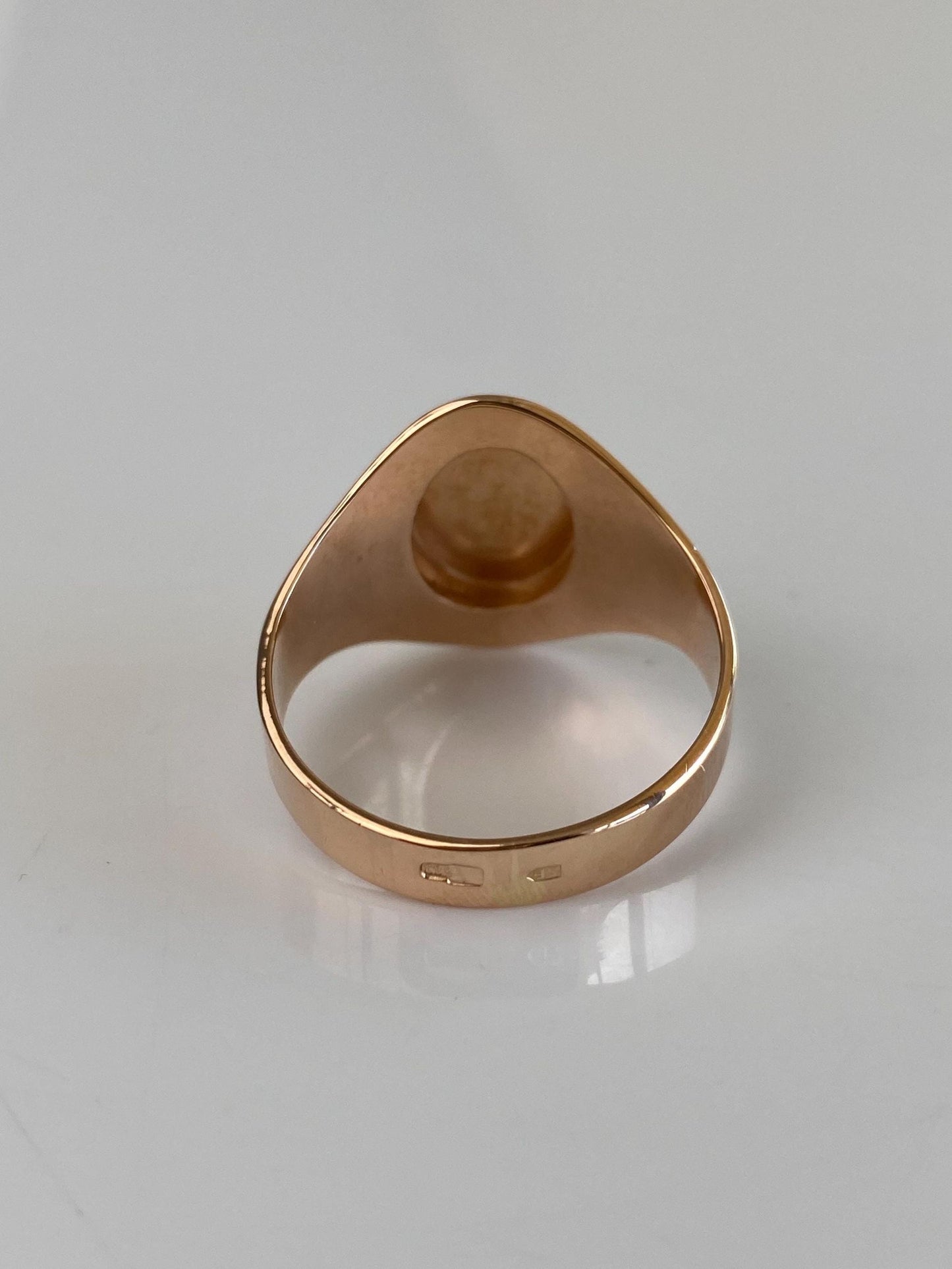 Vintage Solid 14k Rose Gold Signet Ring - Size 12.75