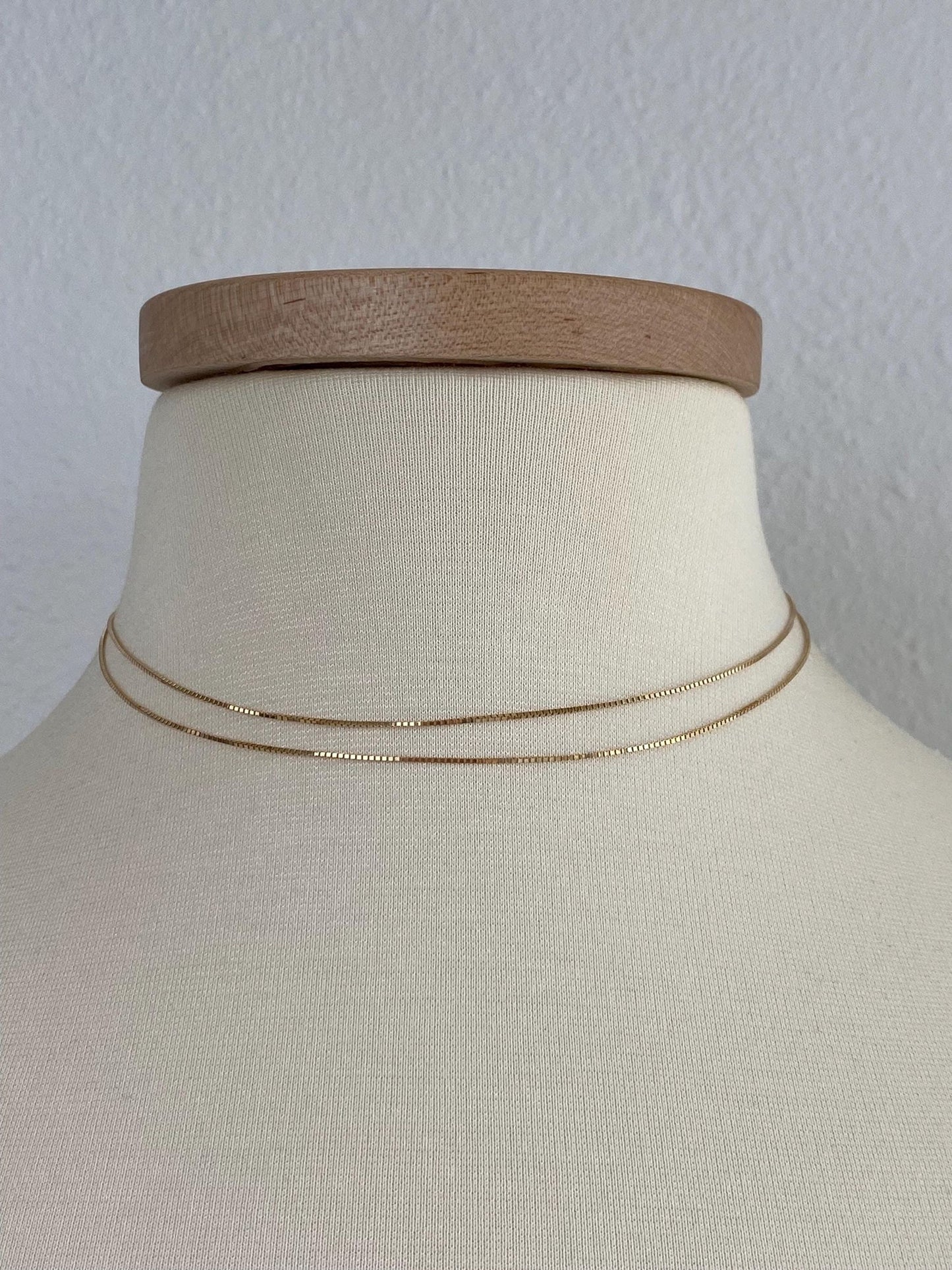 Vintage Solid 14k Yellow Gold Long Box Chain Necklace - 30.5 inches