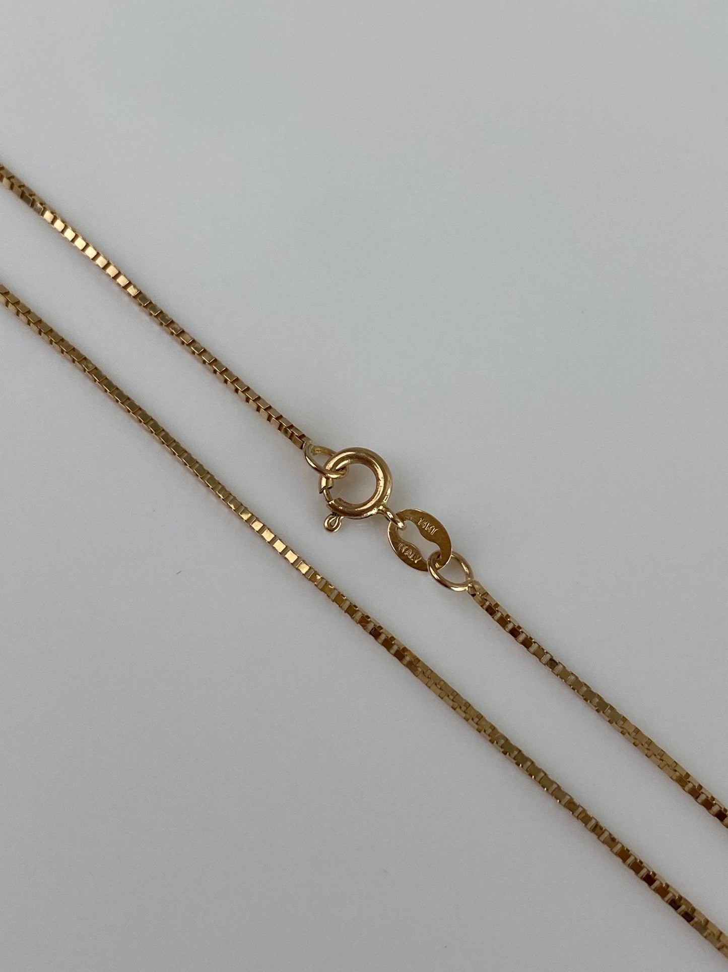 Vintage Solid 14k Yellow Gold Long Box Chain Necklace - 30.5 inches