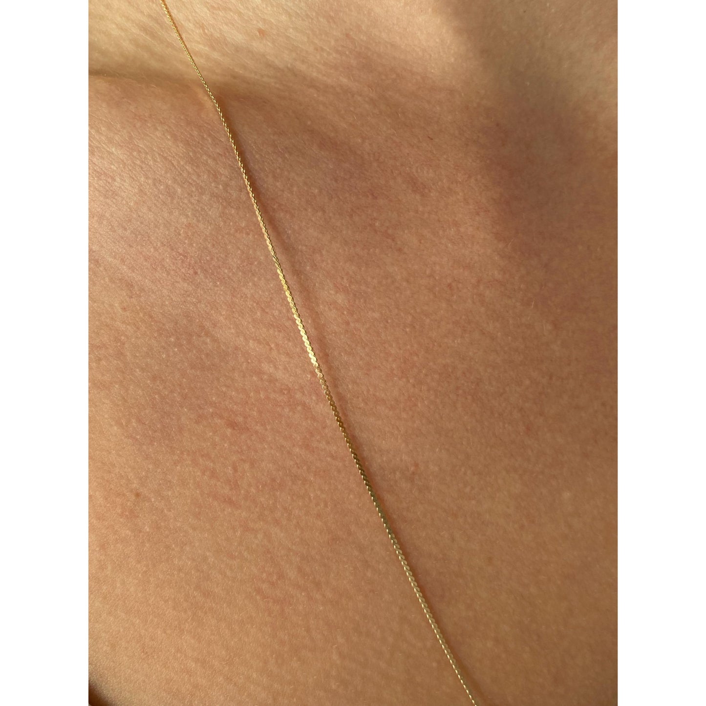 Vintage Solid 14k Yellow Gold Long Serpentine Chain Necklace - 24 inches